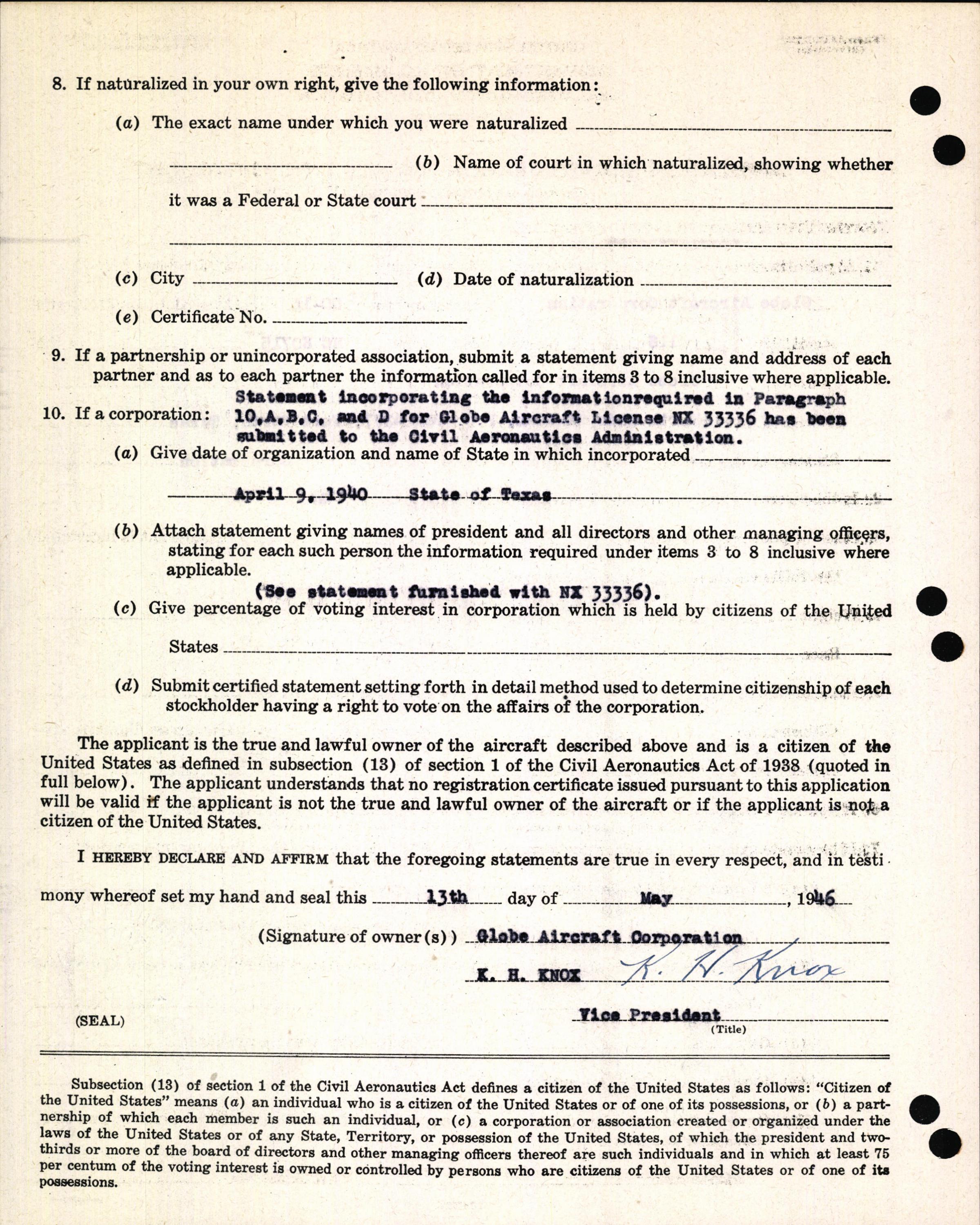 Sample page 10 from AirCorps Library document: Technical Information for Serial Number 118
