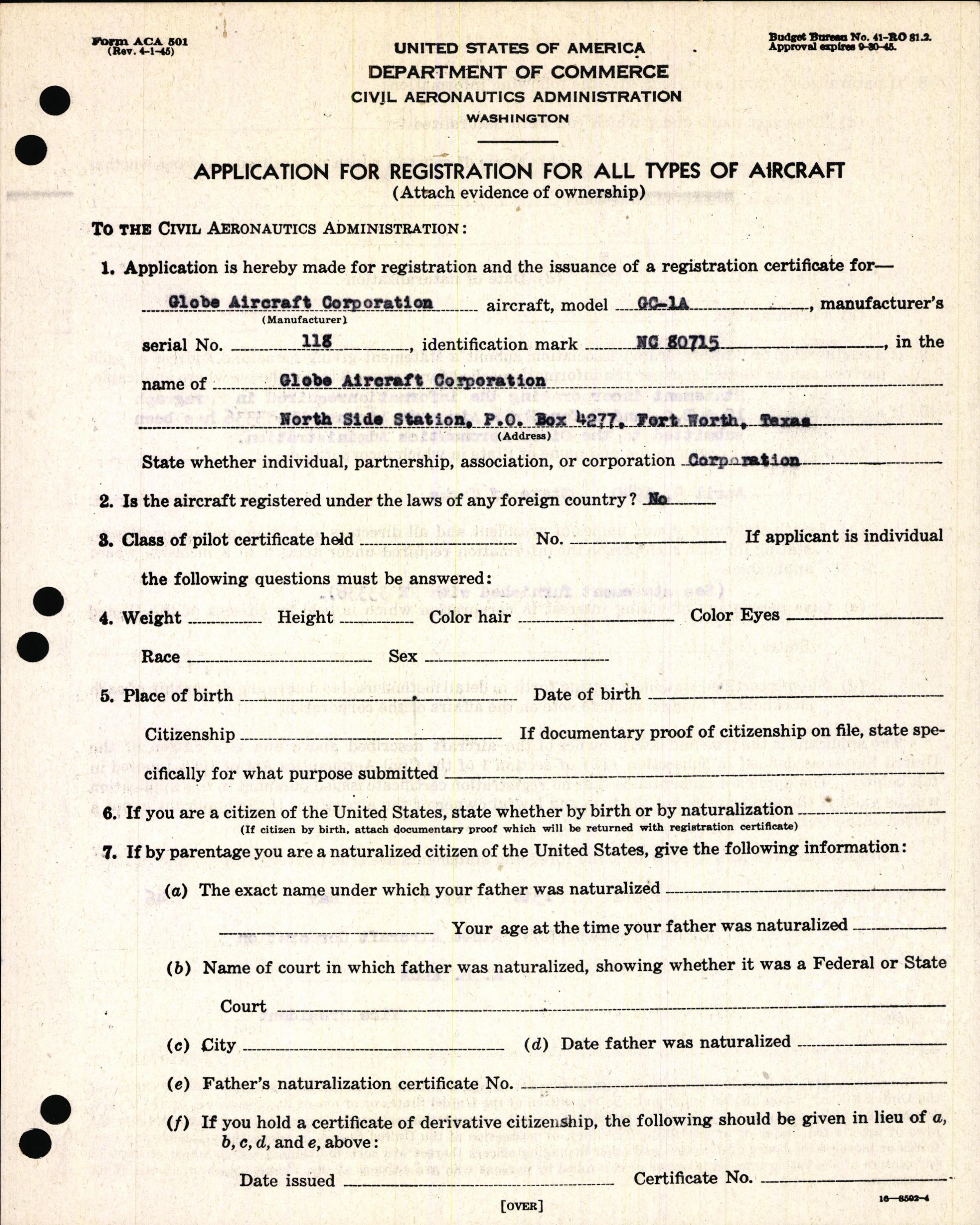 Sample page 9 from AirCorps Library document: Technical Information for Serial Number 118