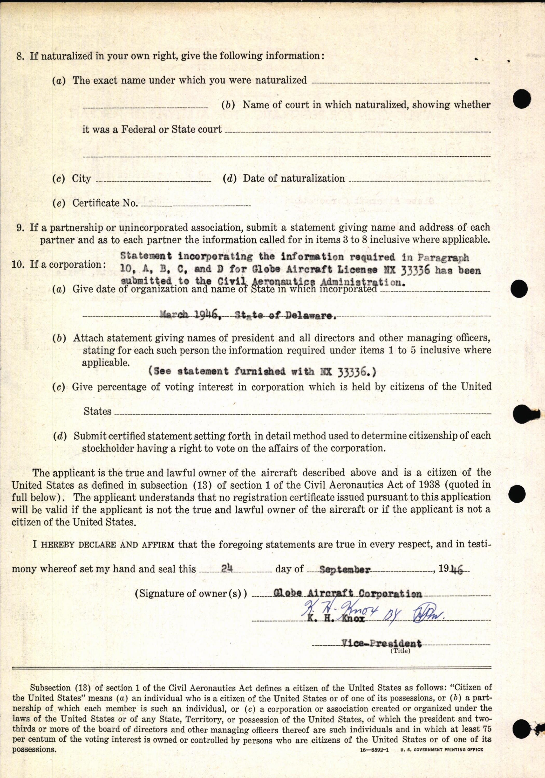 Sample page 4 from AirCorps Library document: Technical Information for Serial Number 1193