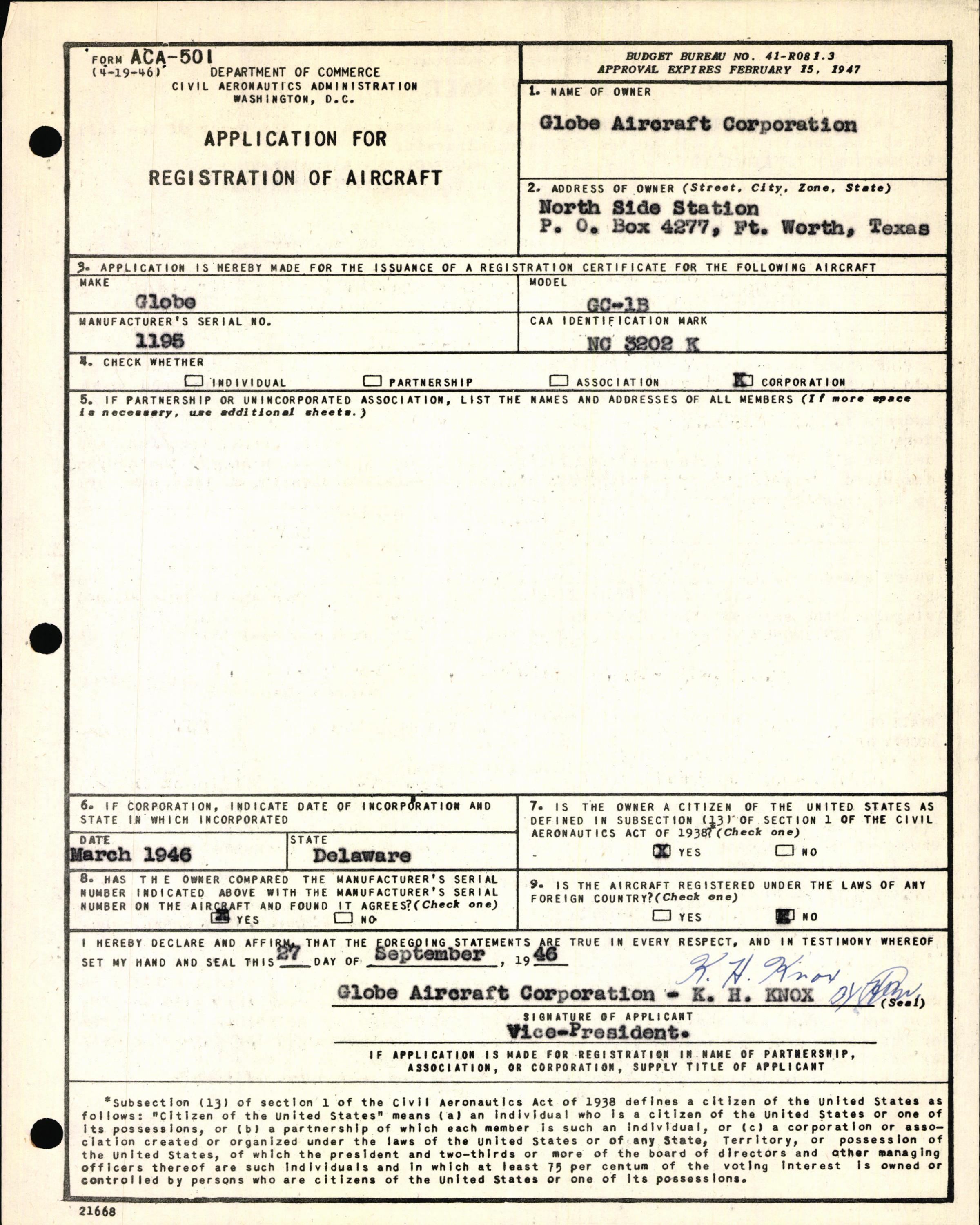 Sample page 5 from AirCorps Library document: Technical Information for Serial Number 1195