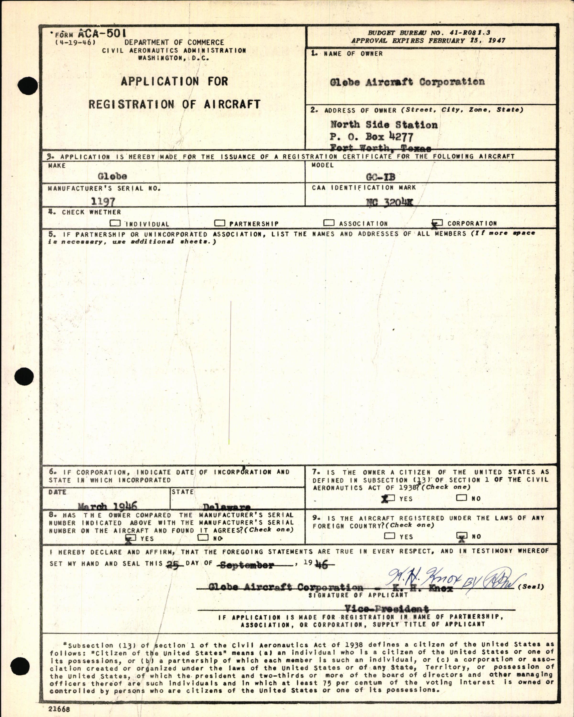 Sample page 5 from AirCorps Library document: Technical Information for Serial Number 1197