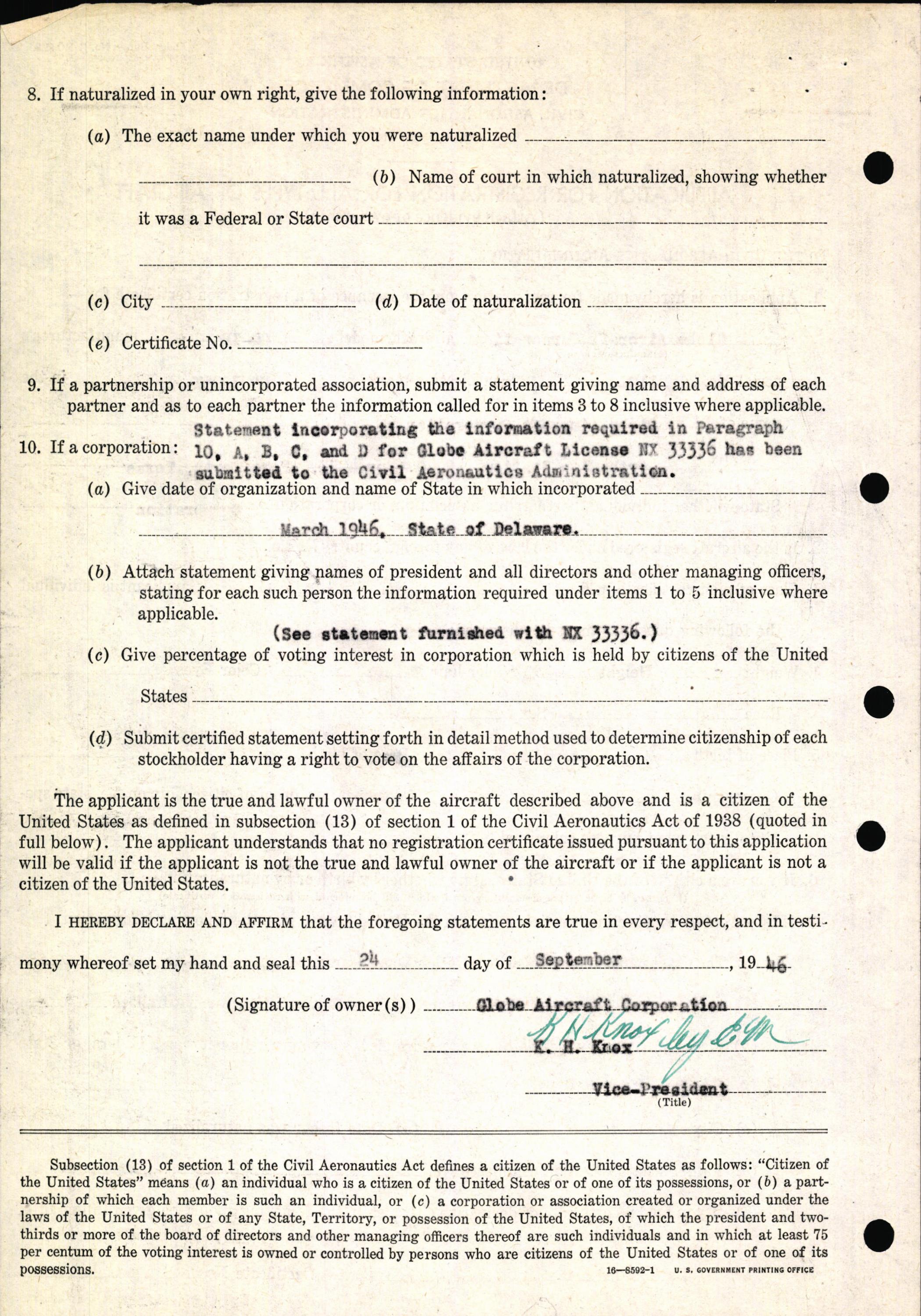 Sample page 4 from AirCorps Library document: Technical Information for Serial Number 1198