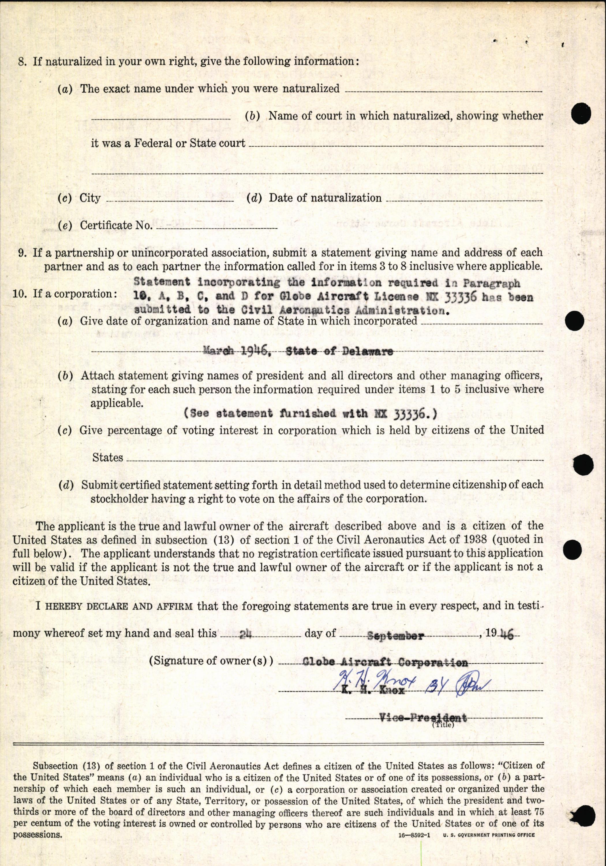 Sample page 4 from AirCorps Library document: Technical Information for Serial Number 1199