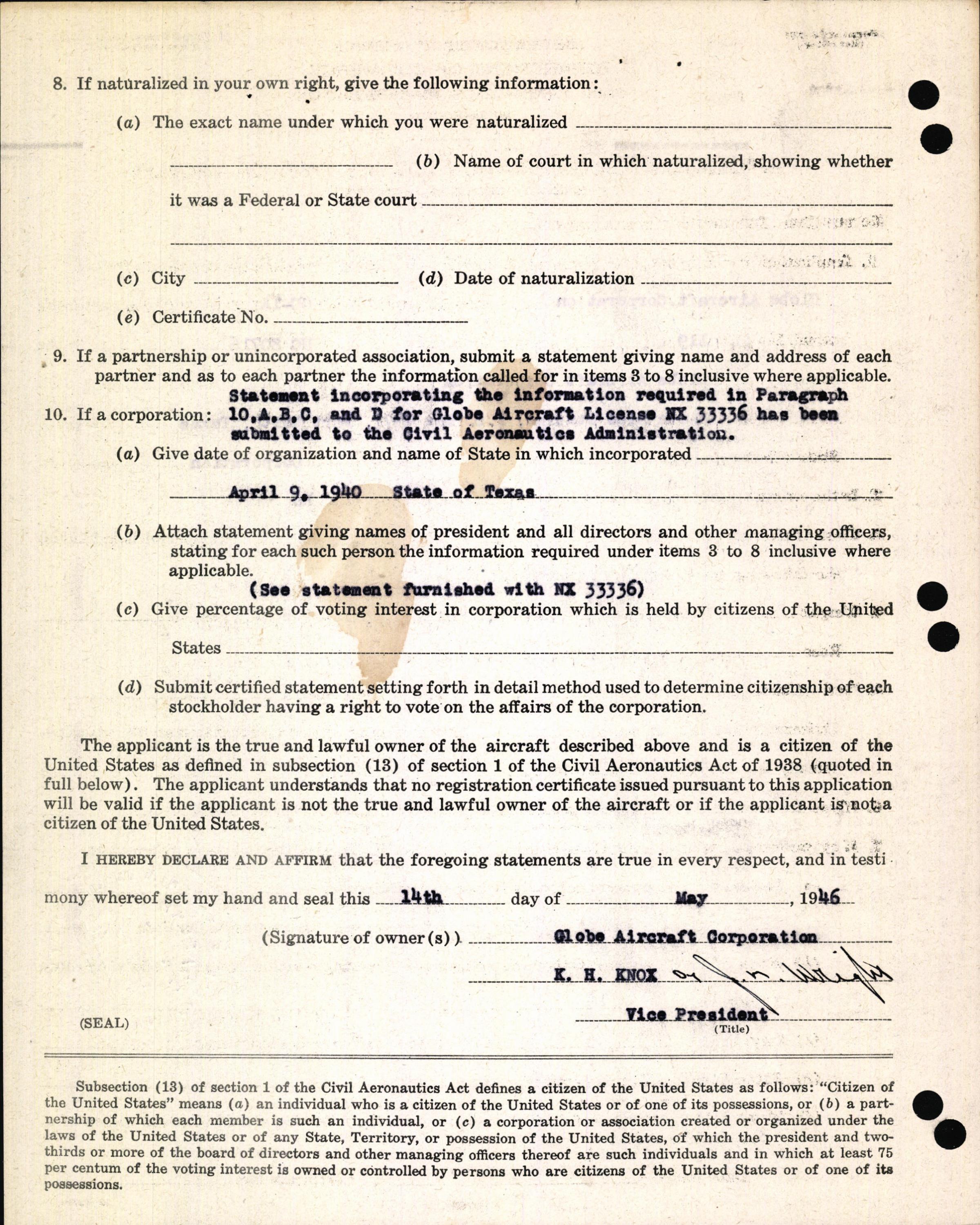 Sample page 10 from AirCorps Library document: Technical Information for Serial Number 119