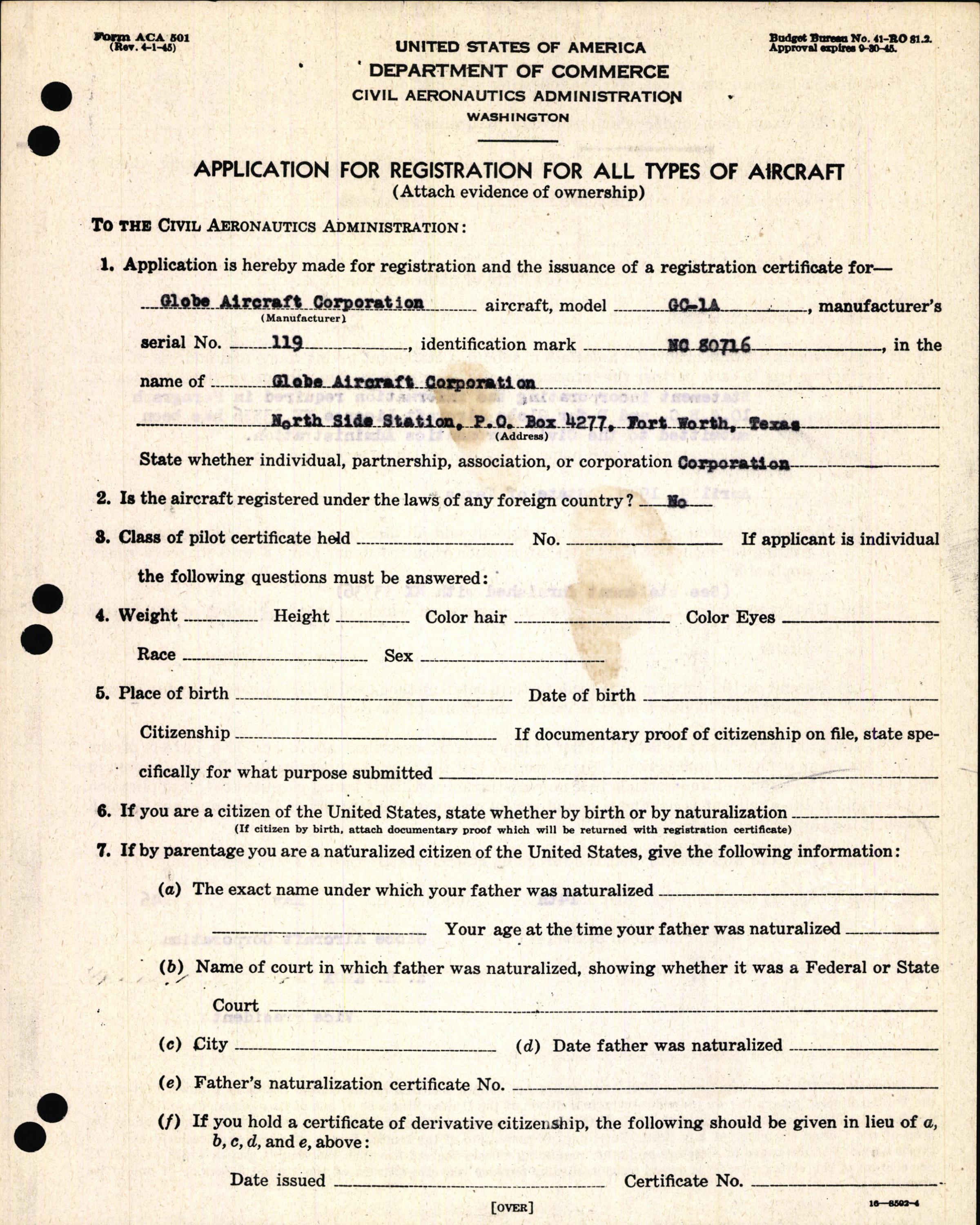 Sample page 9 from AirCorps Library document: Technical Information for Serial Number 119