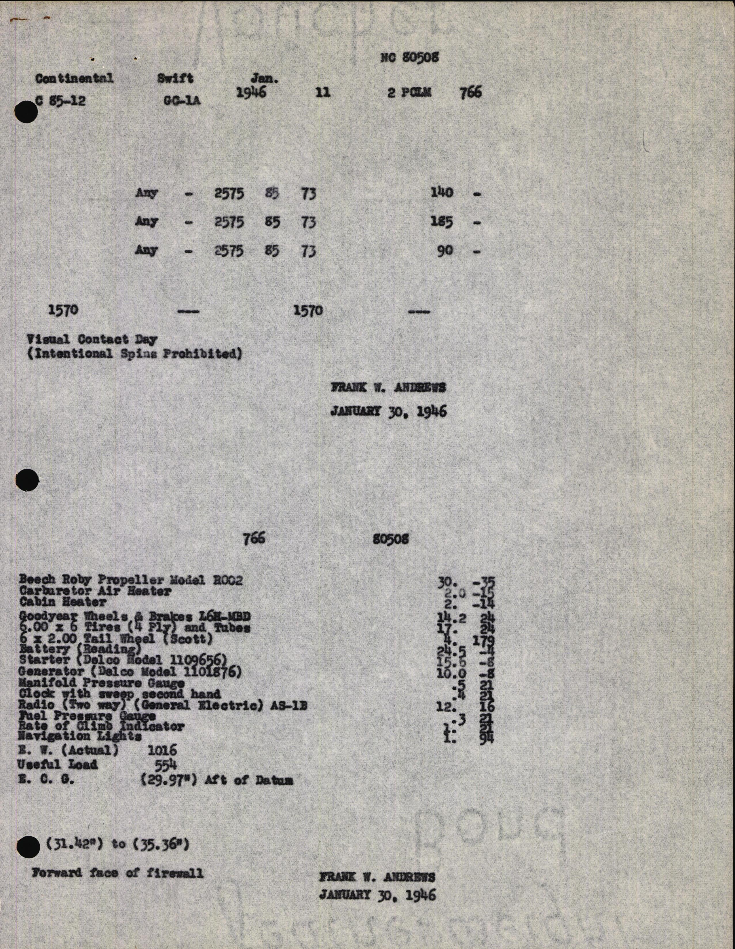 Sample page 5 from AirCorps Library document: Technical Information for Serial Number 11