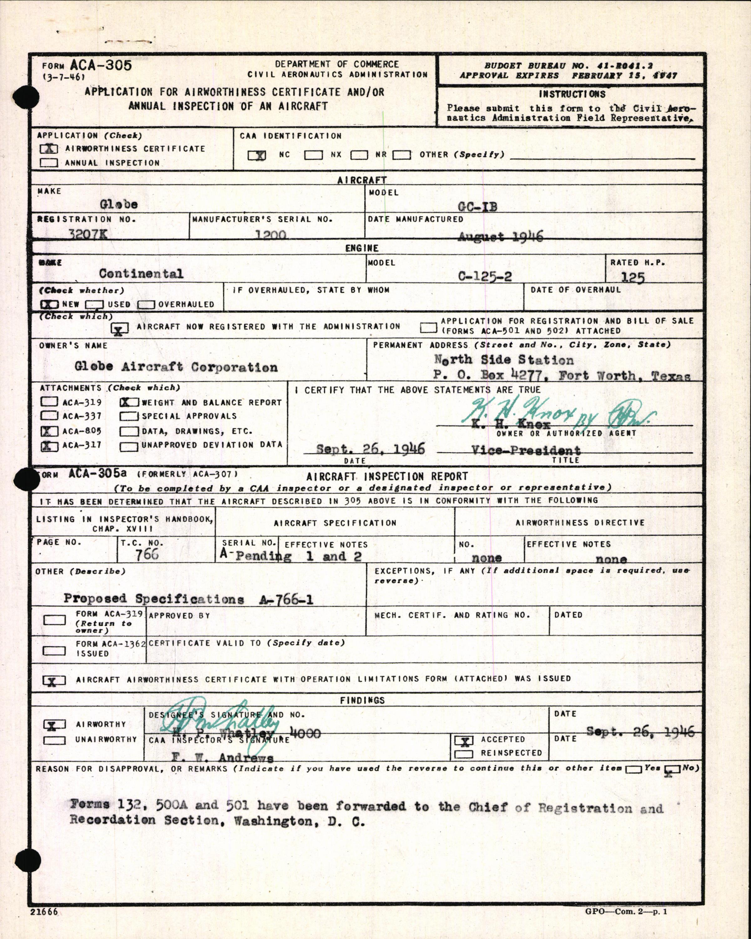 Sample page 3 from AirCorps Library document: Technical Information for Serial Number 1200