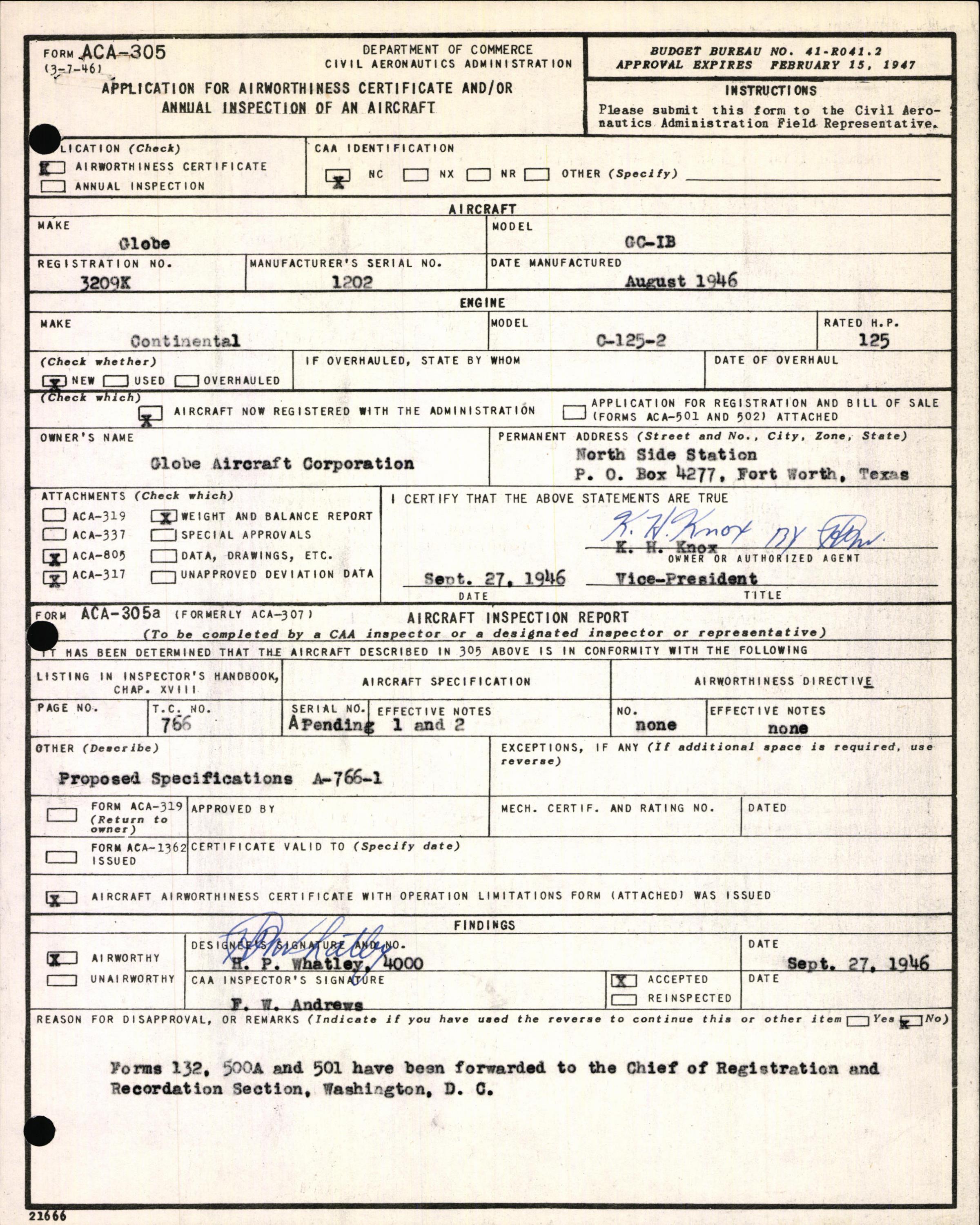 Sample page 3 from AirCorps Library document: Technical Information for Serial Number 1202