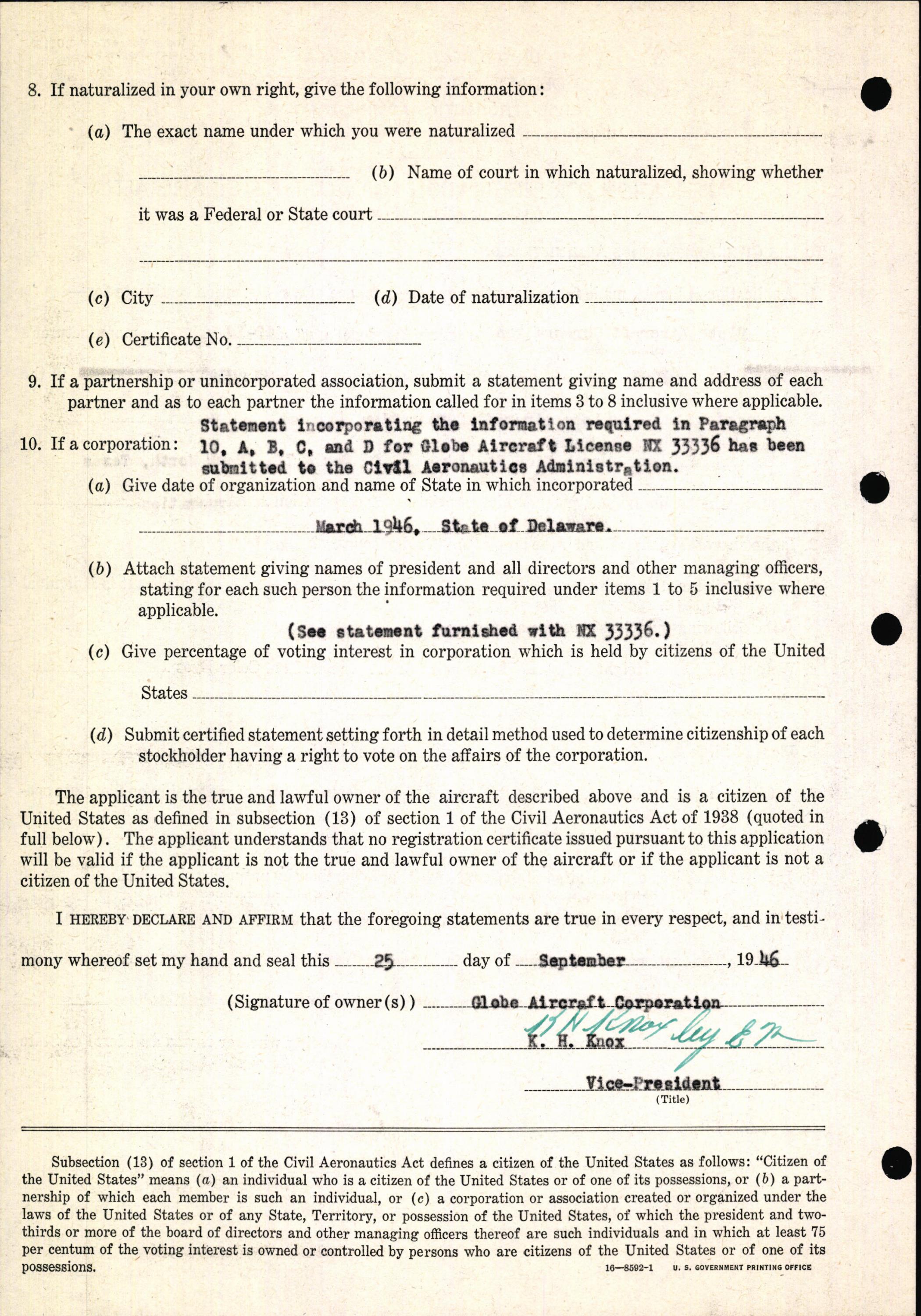 Sample page 4 from AirCorps Library document: Technical Information for Serial Number 1203