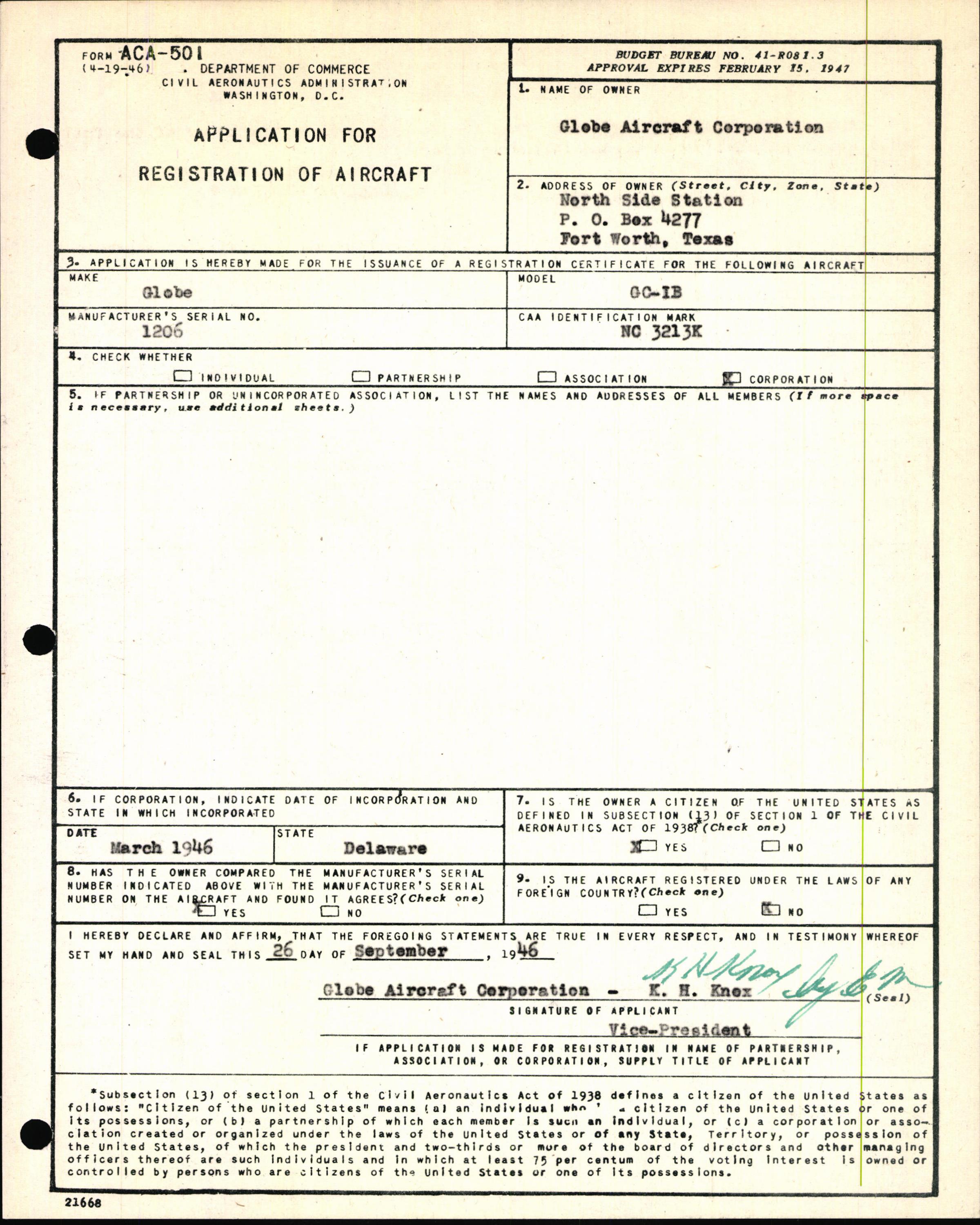 Sample page 5 from AirCorps Library document: Technical Information for Serial Number 1206