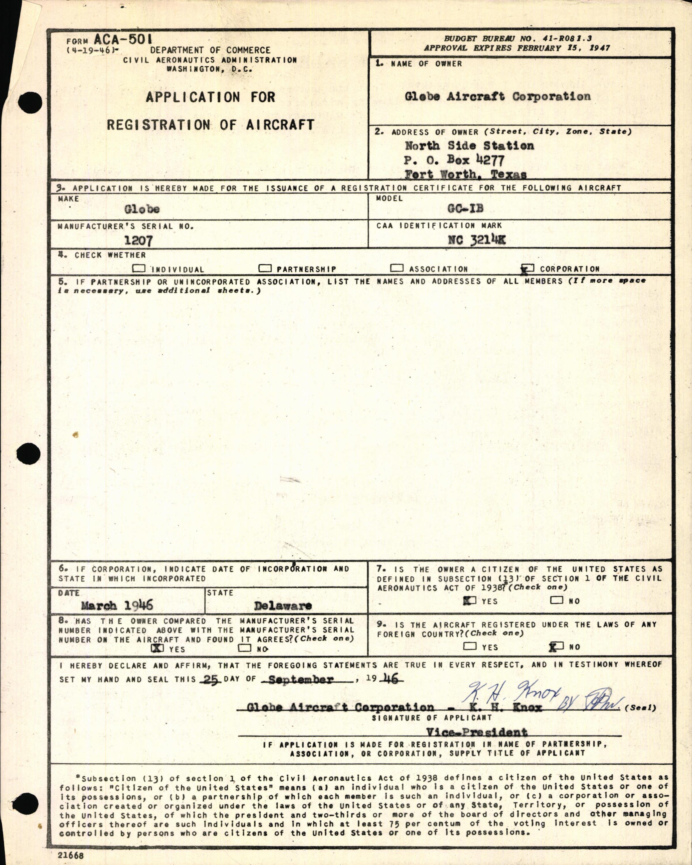 Sample page 3 from AirCorps Library document: Technical Information for Serial Number 1207