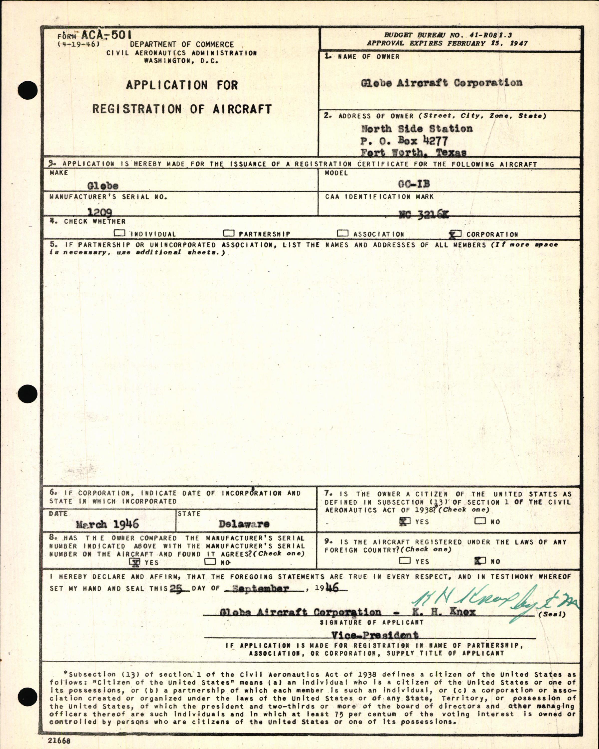 Sample page 3 from AirCorps Library document: Technical Information for Serial Number 1209