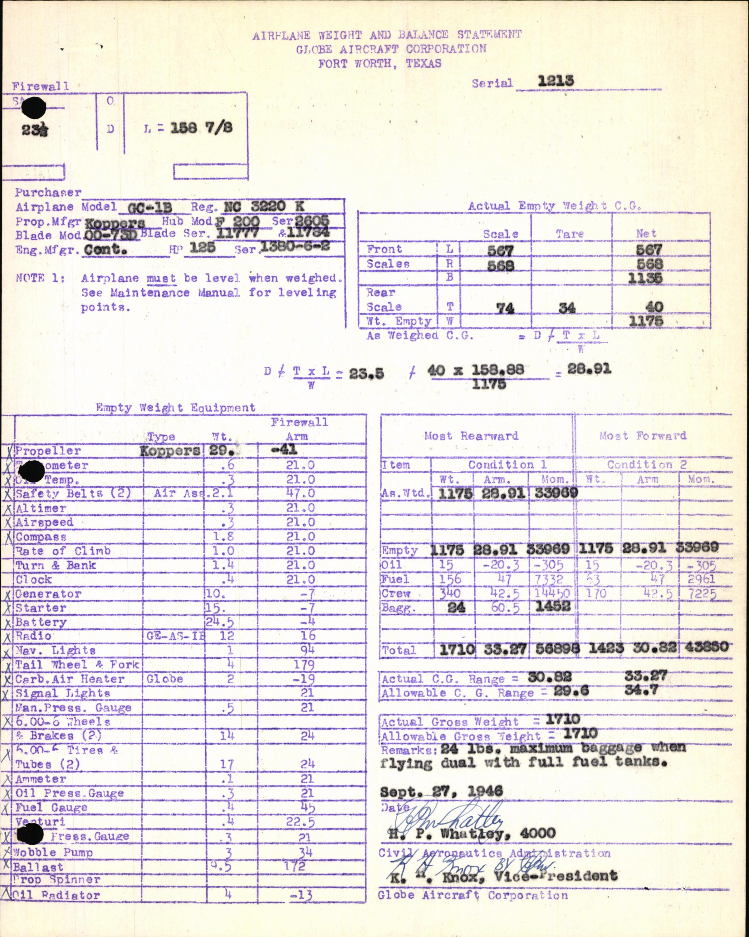 Sample page 7 from AirCorps Library document: Technical Information for Serial Number 1213