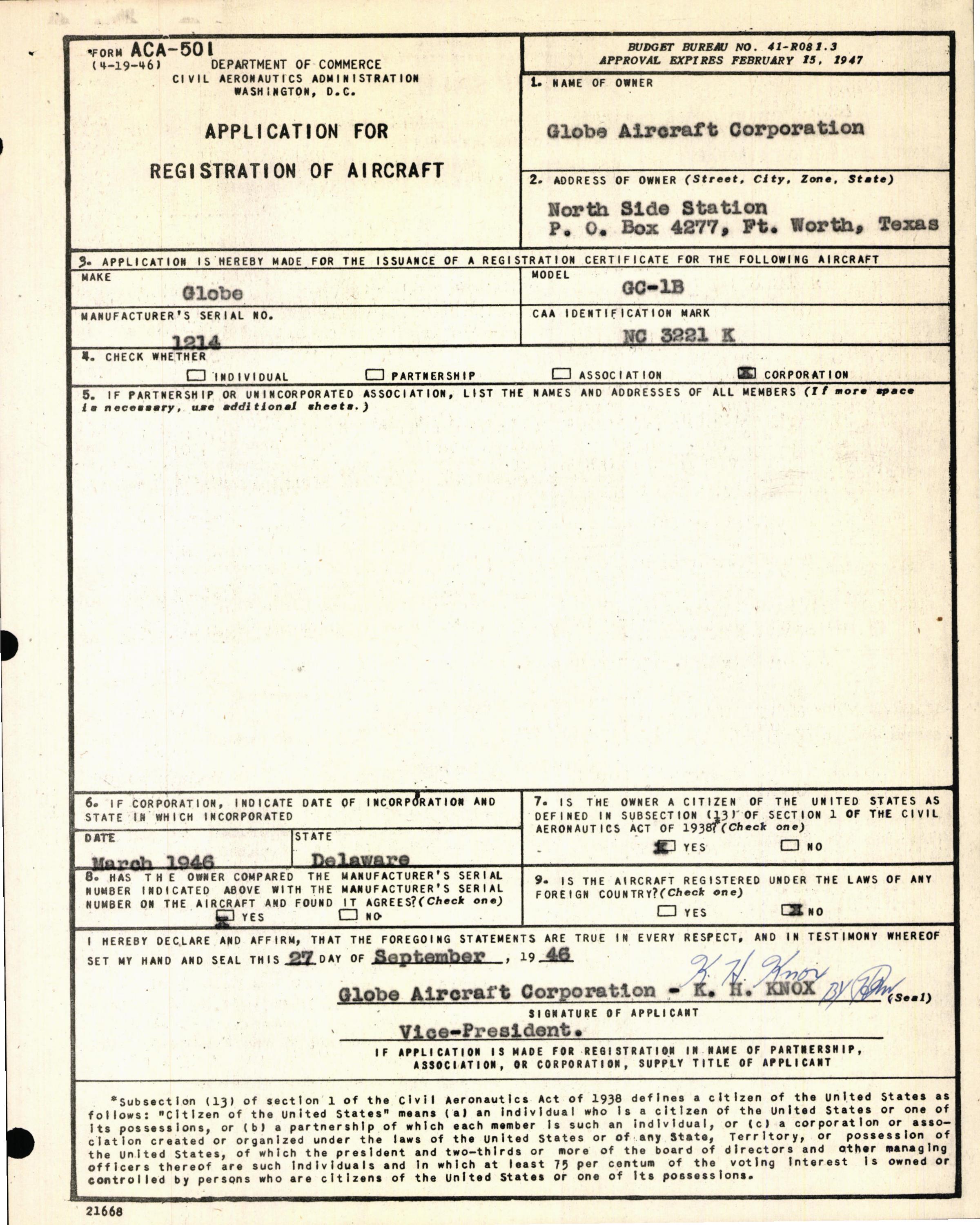 Sample page 5 from AirCorps Library document: Technical Information for Serial Number 1214