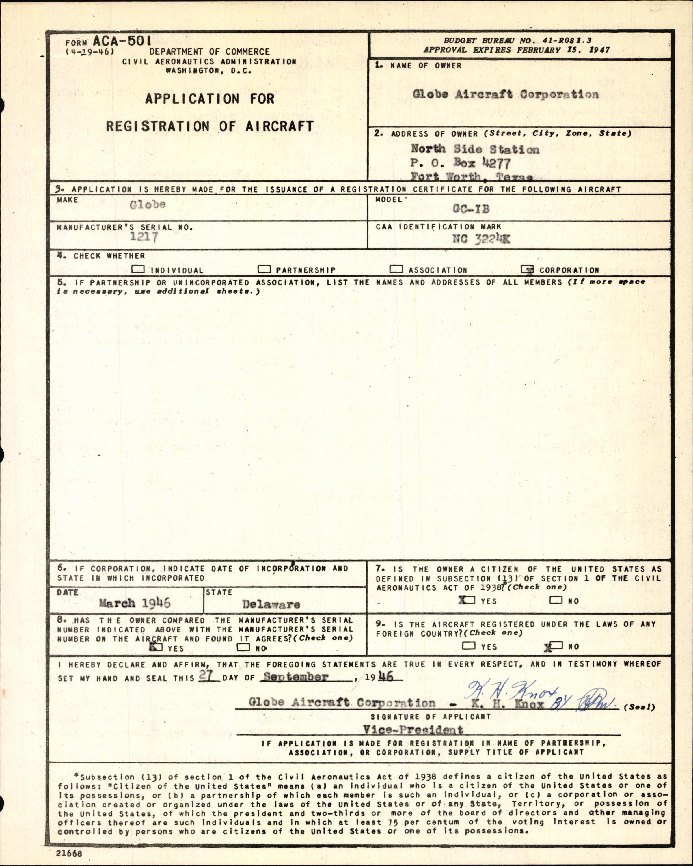 Sample page 7 from AirCorps Library document: Technical Information for Serial Number 1217