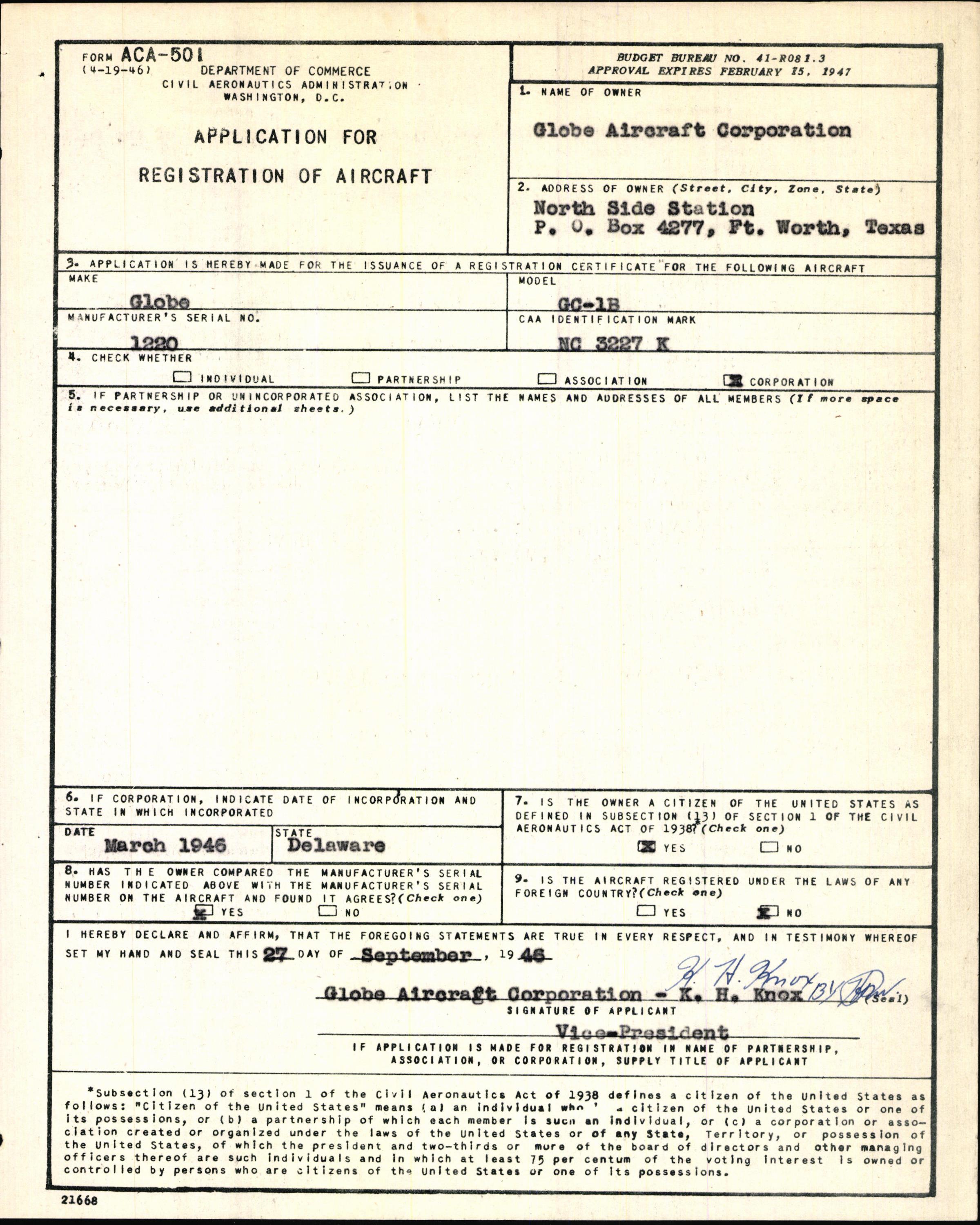 Sample page 7 from AirCorps Library document: Technical Information for Serial Number 1220