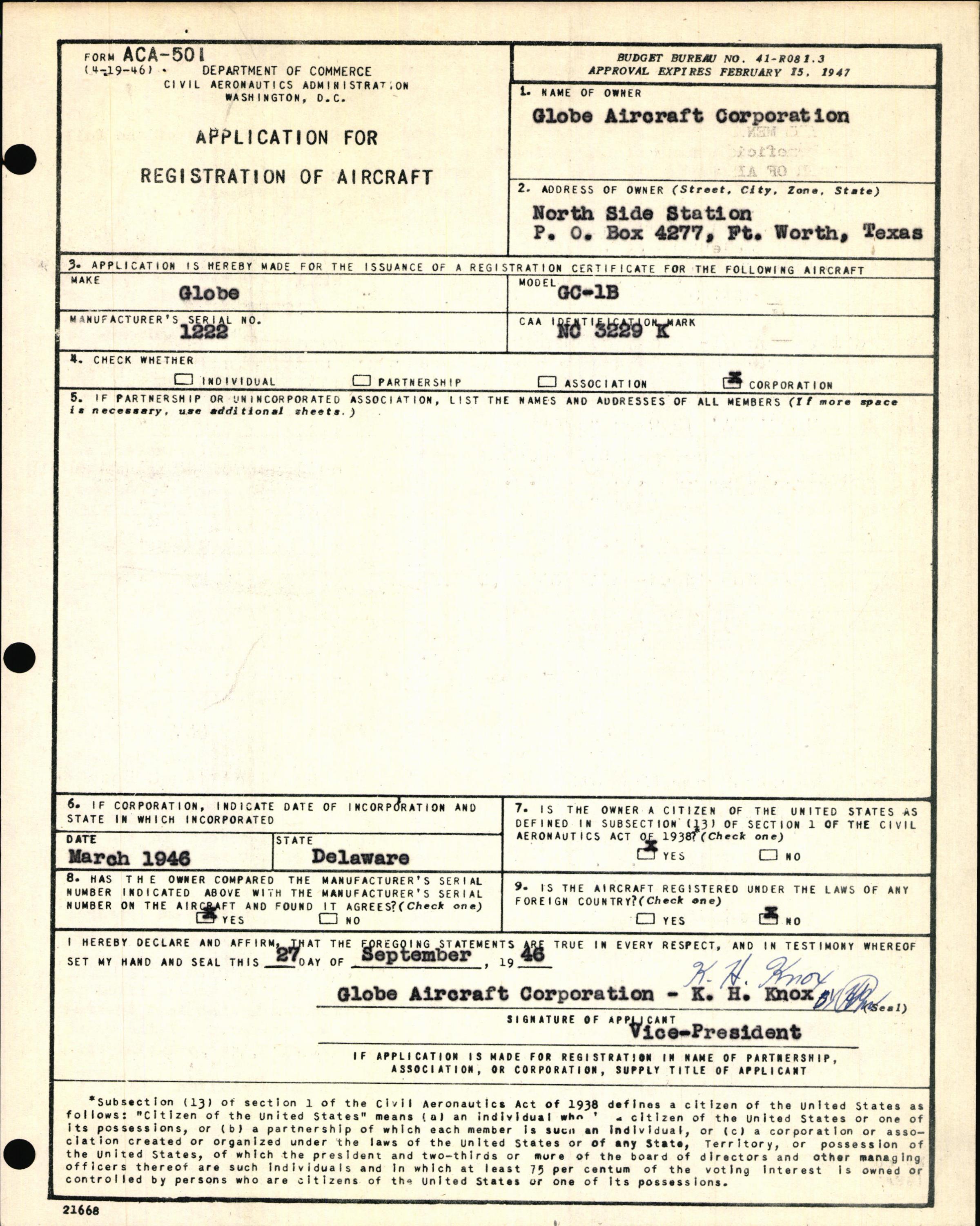 Sample page 5 from AirCorps Library document: Technical Information for Serial Number 1222