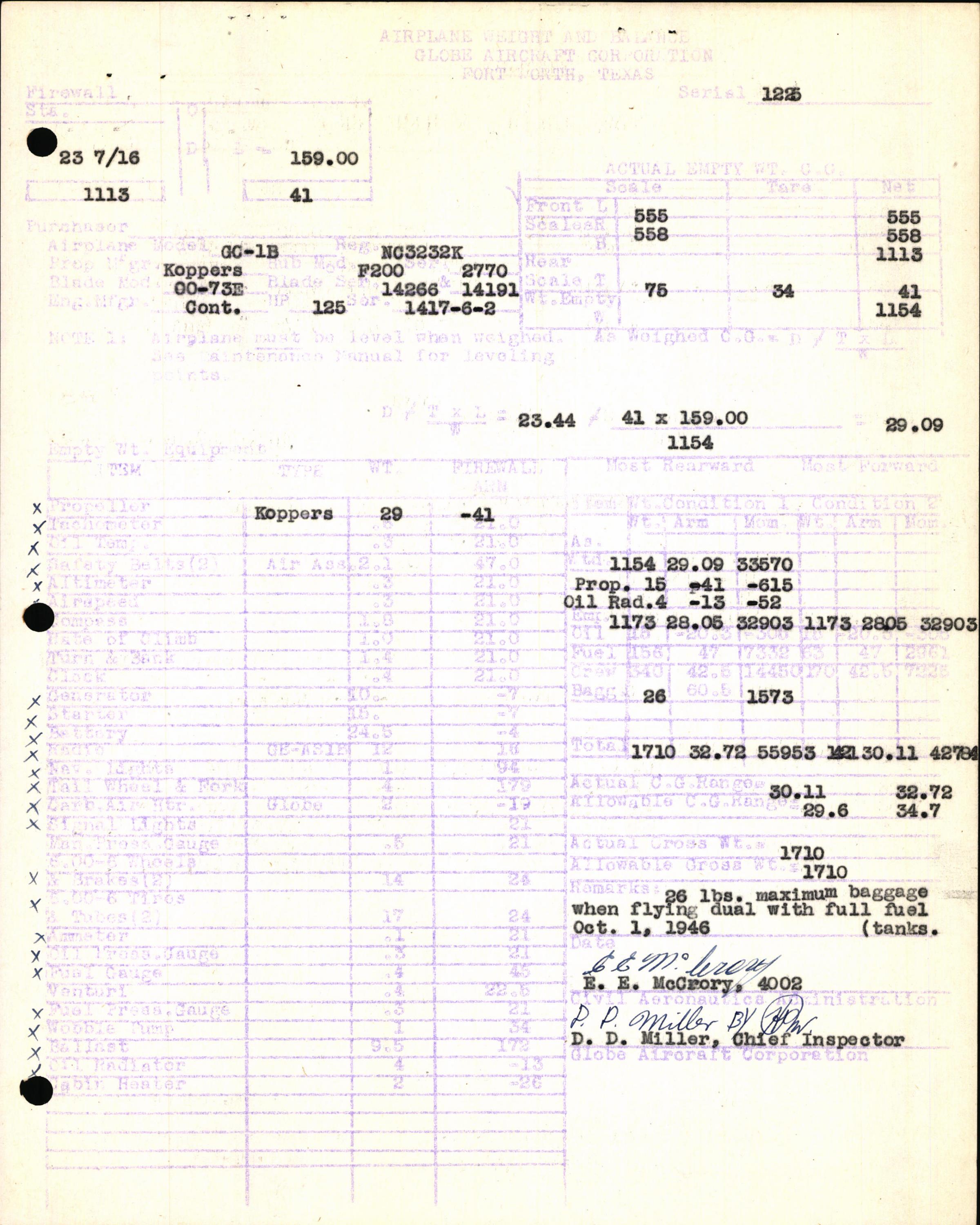 Sample page 7 from AirCorps Library document: Technical Information for Serial Number 1225