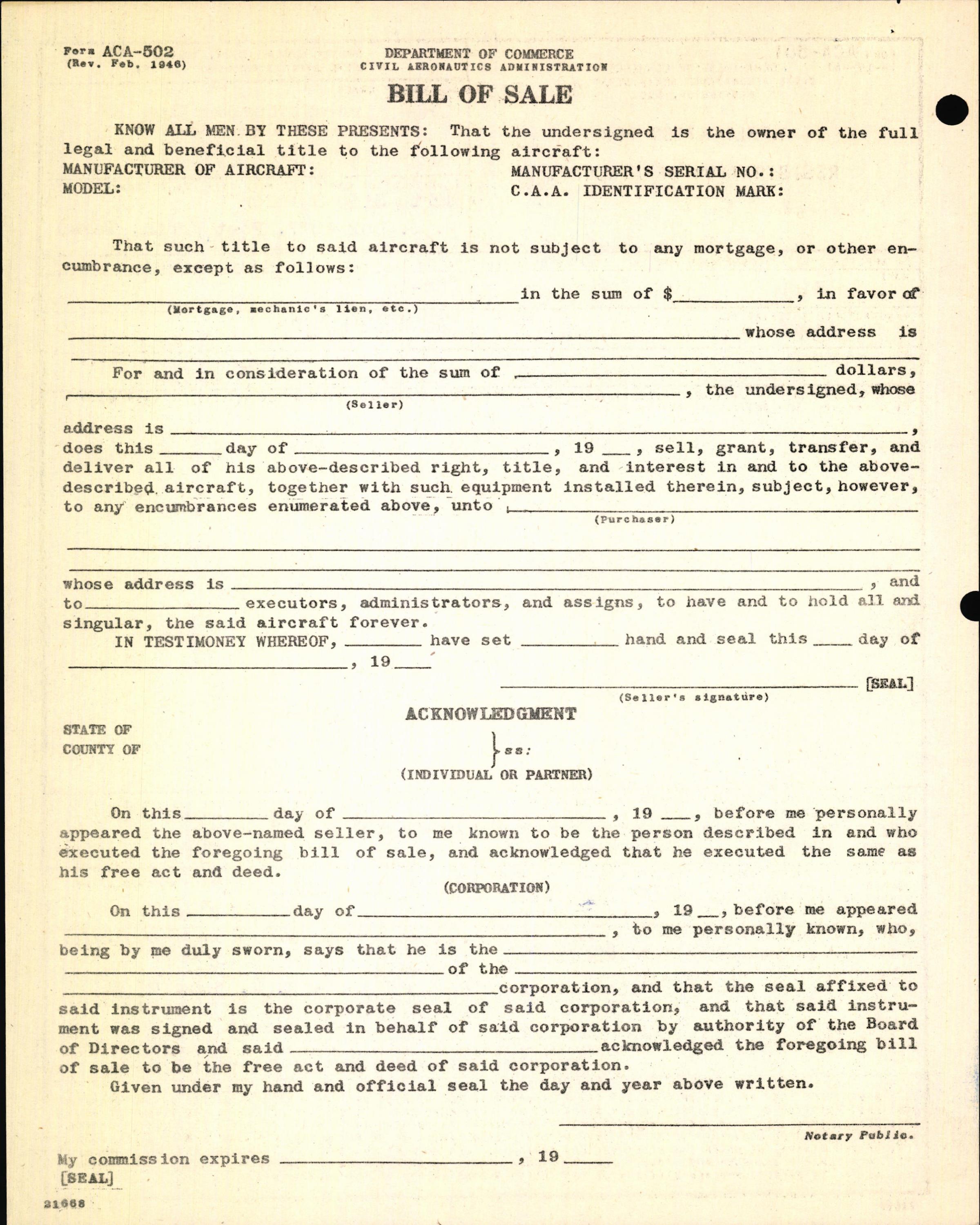 Sample page 4 from AirCorps Library document: Technical Information for Serial Number 1226