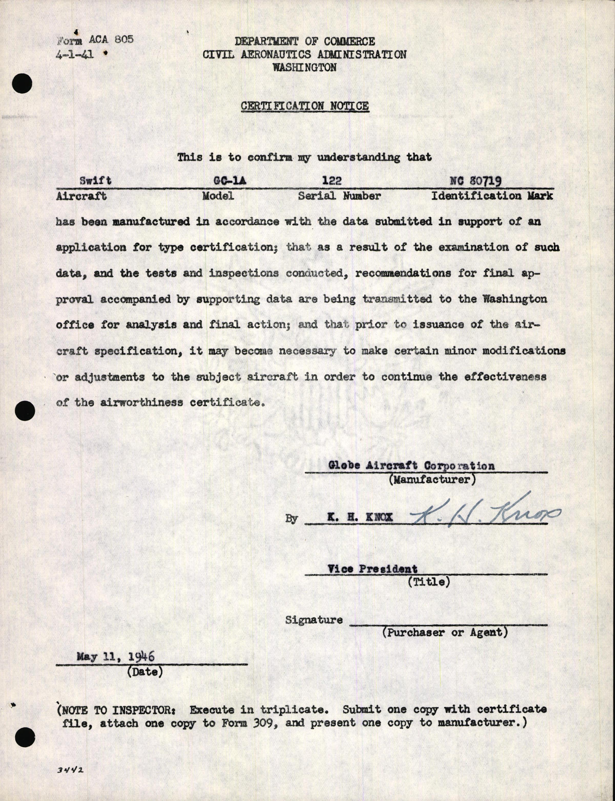 Sample page 7 from AirCorps Library document: Technical Information for Serial Number 122