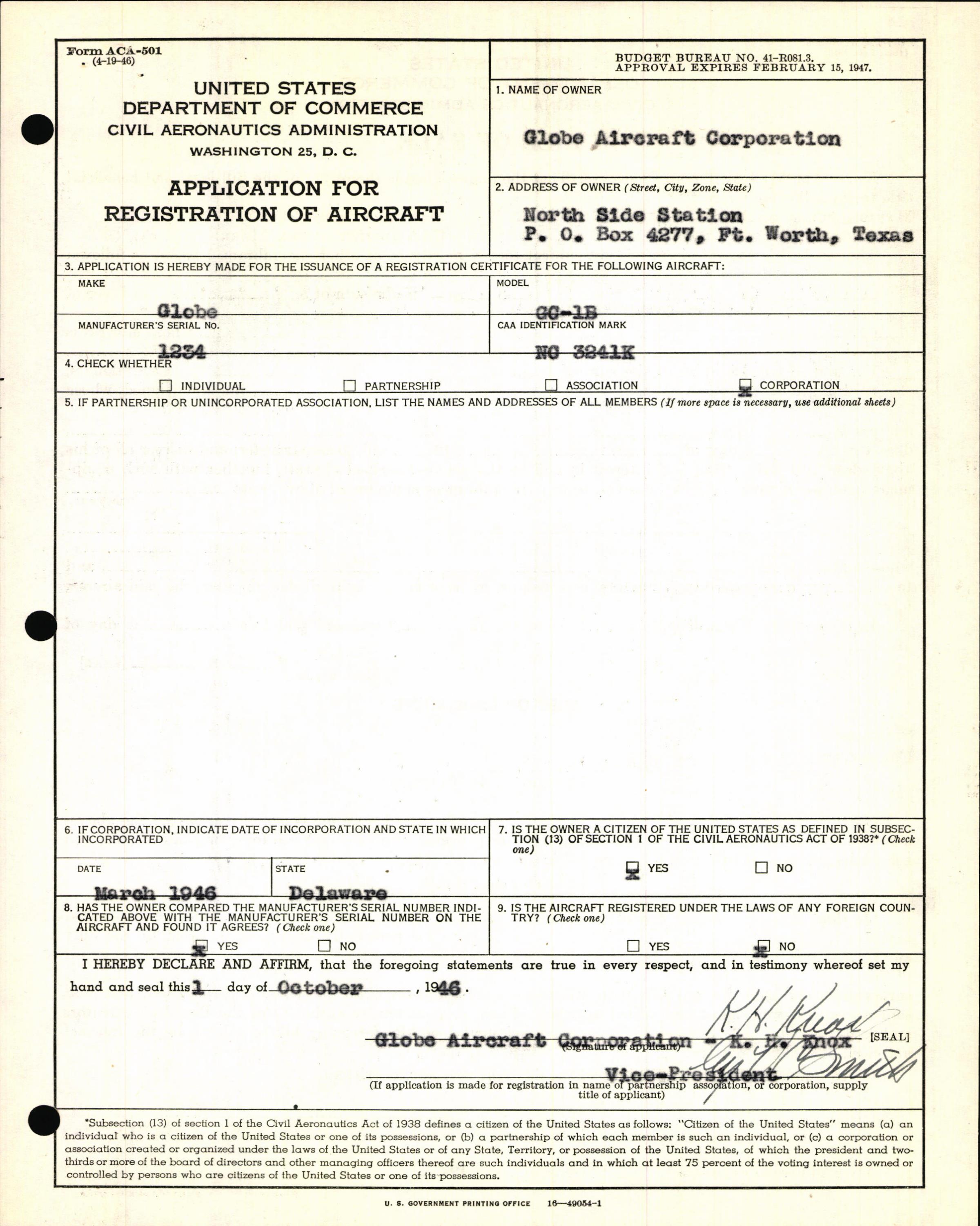 Sample page 5 from AirCorps Library document: Technical Information for Serial Number 1234