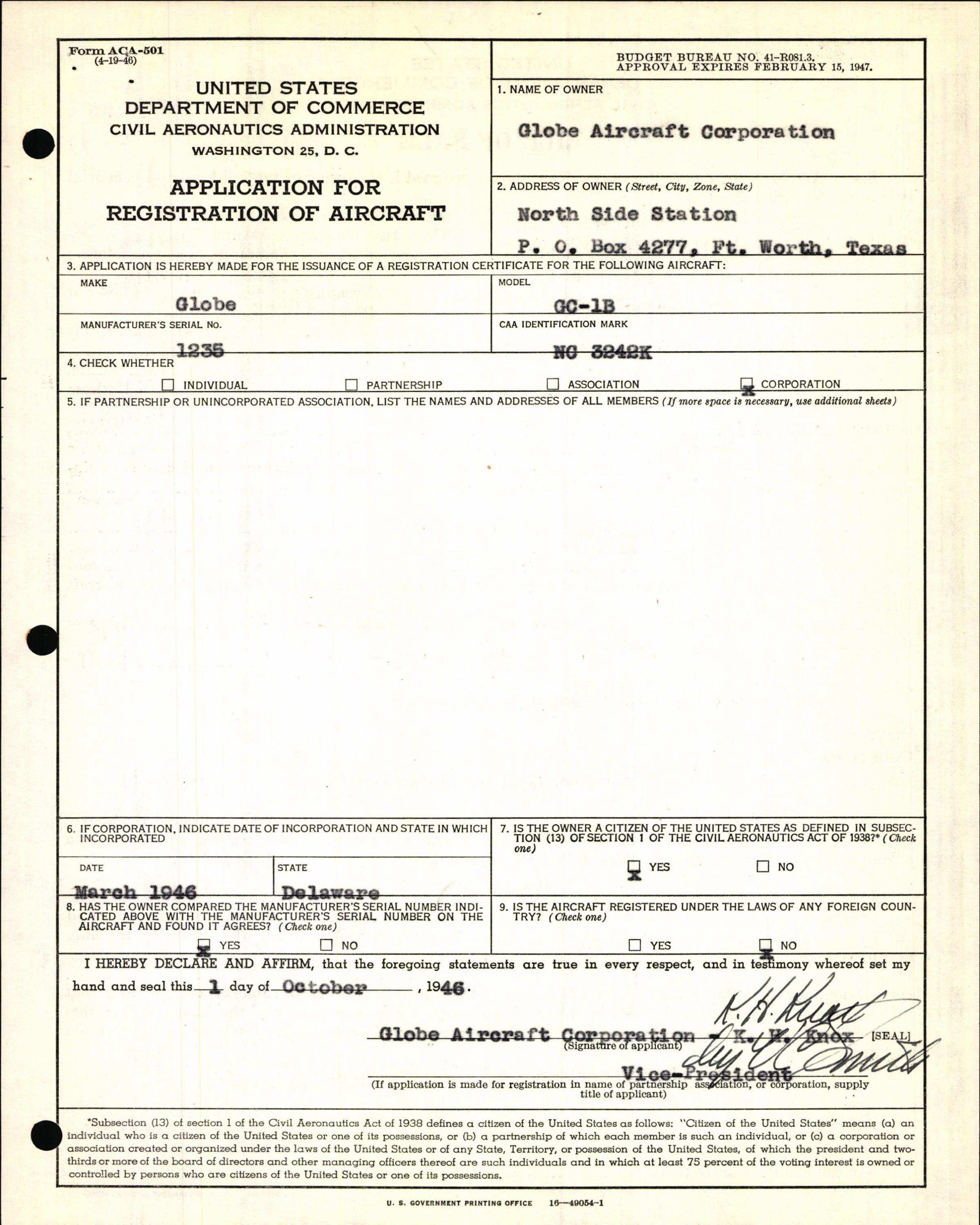 Sample page 5 from AirCorps Library document: Technical Information for Serial Number 1235