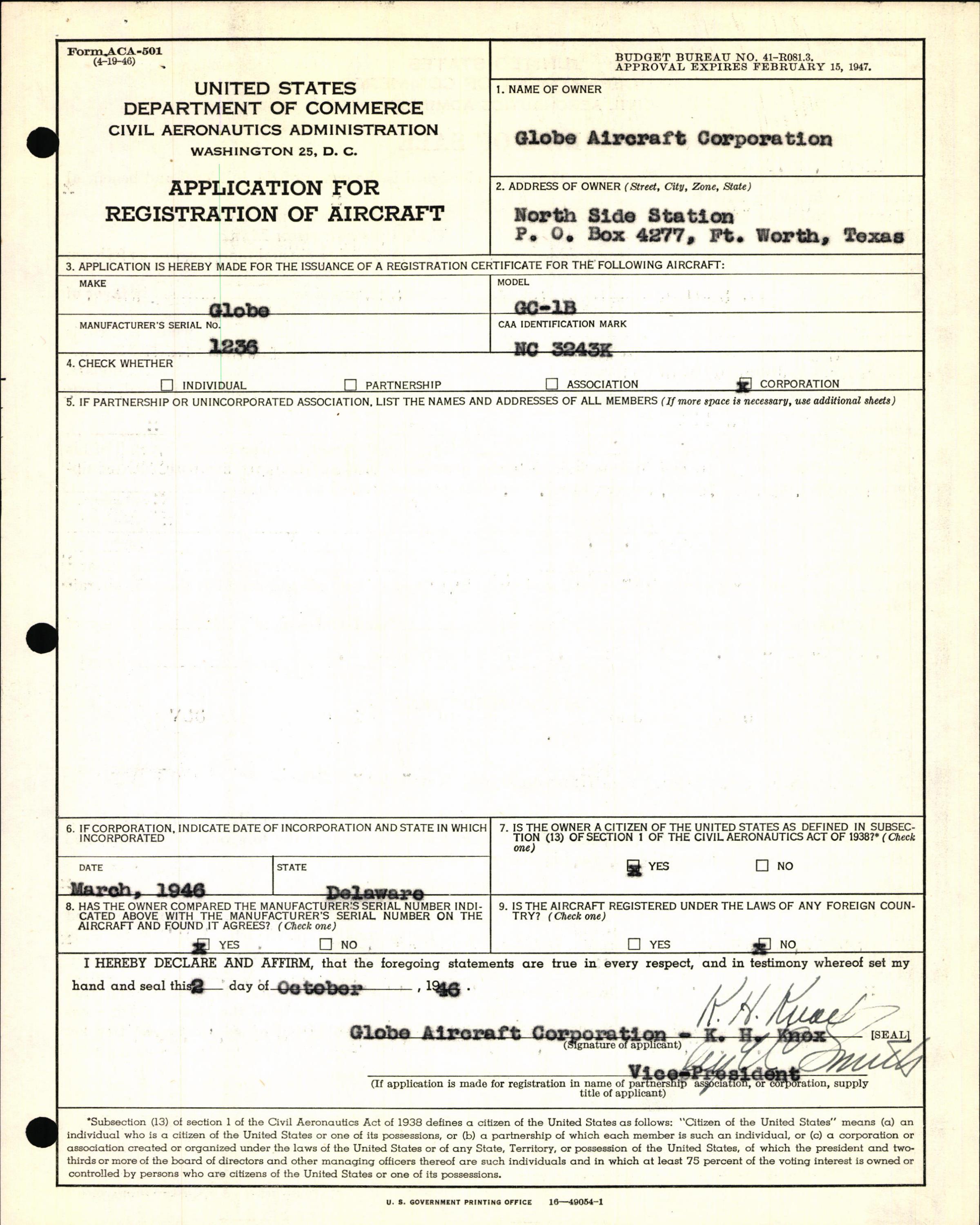 Sample page 5 from AirCorps Library document: Technical Information for Serial Number 1236