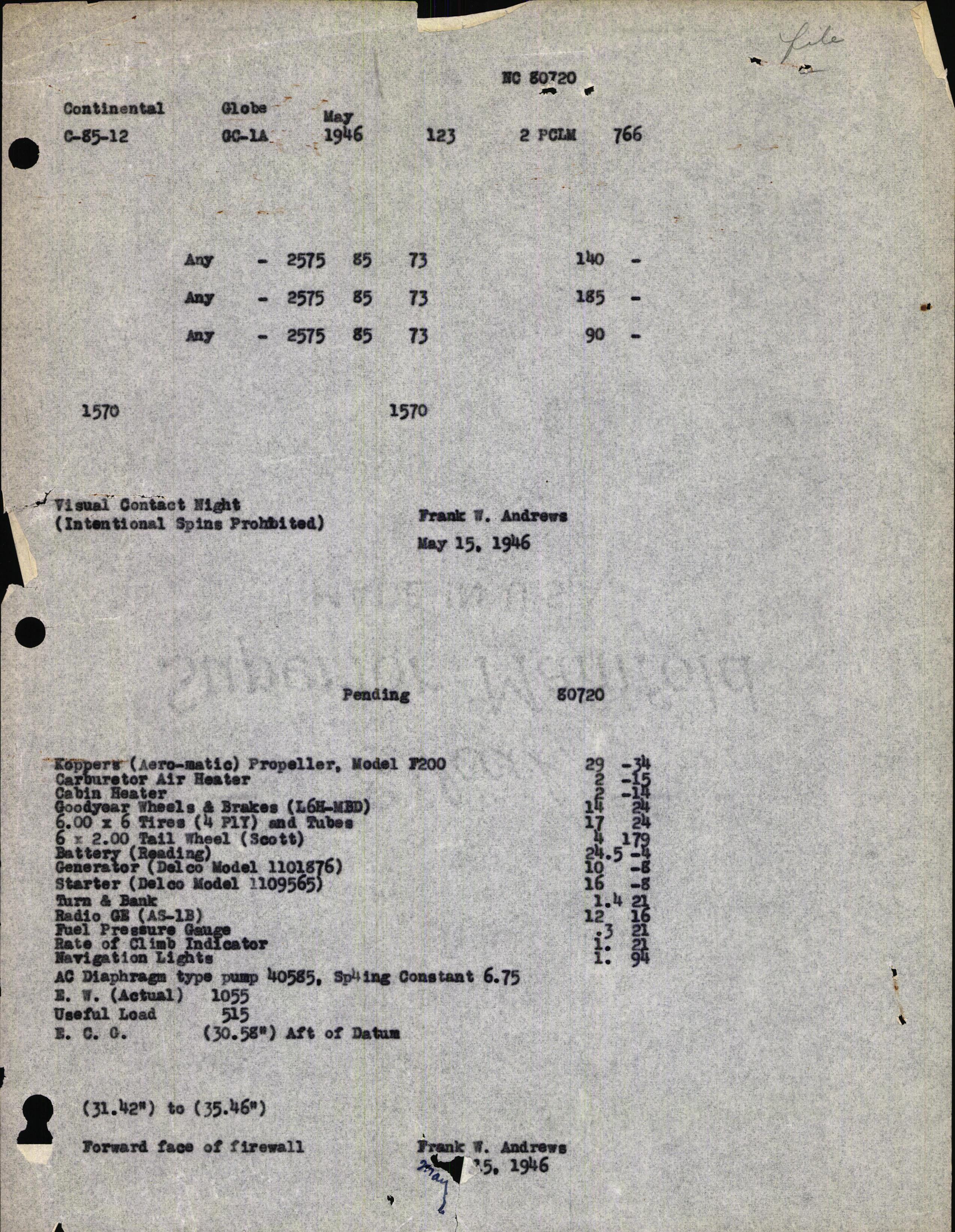 Sample page 5 from AirCorps Library document: Technical Information for Serial Number 123