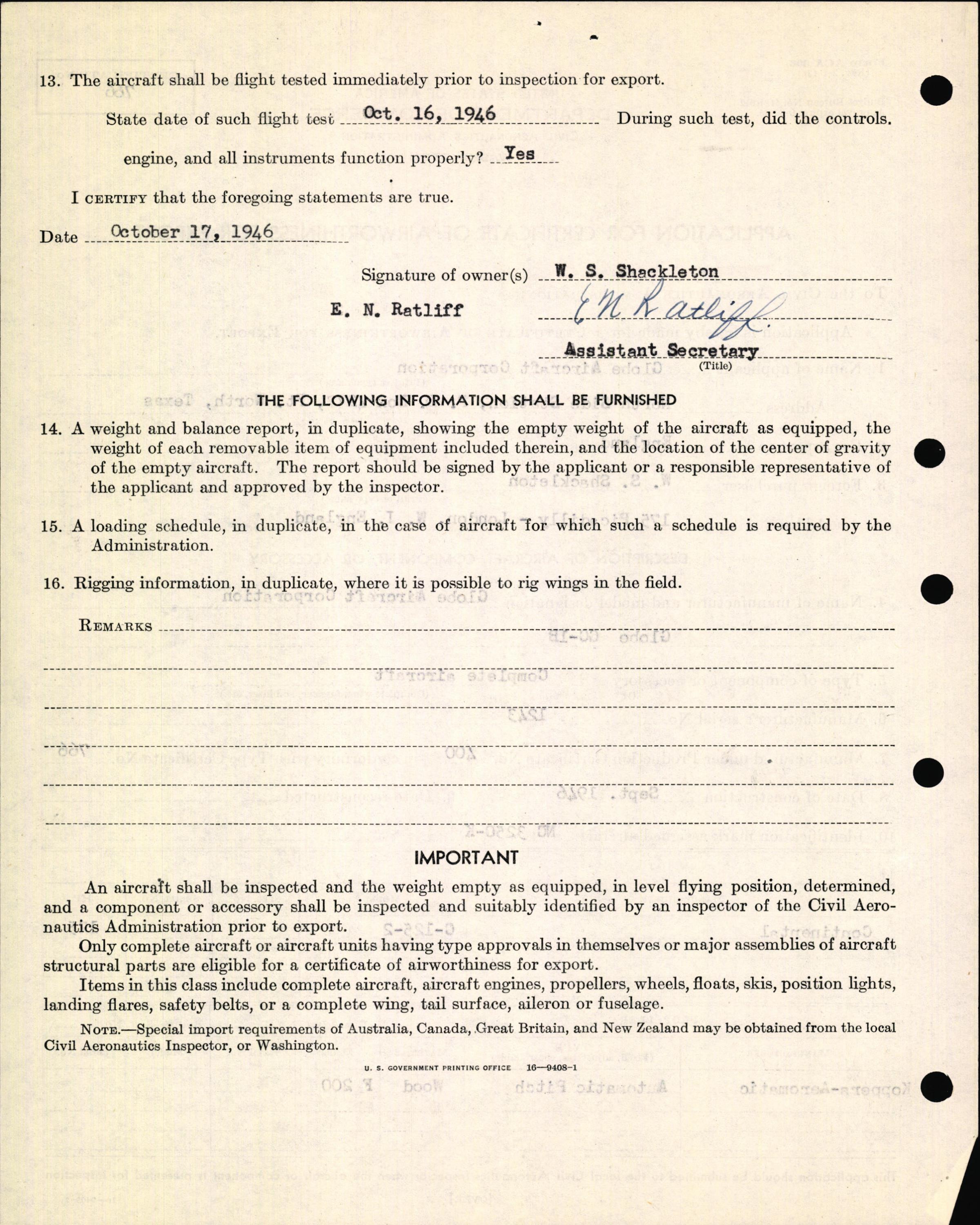 Sample page 6 from AirCorps Library document: Technical Information for Serial Number 1243