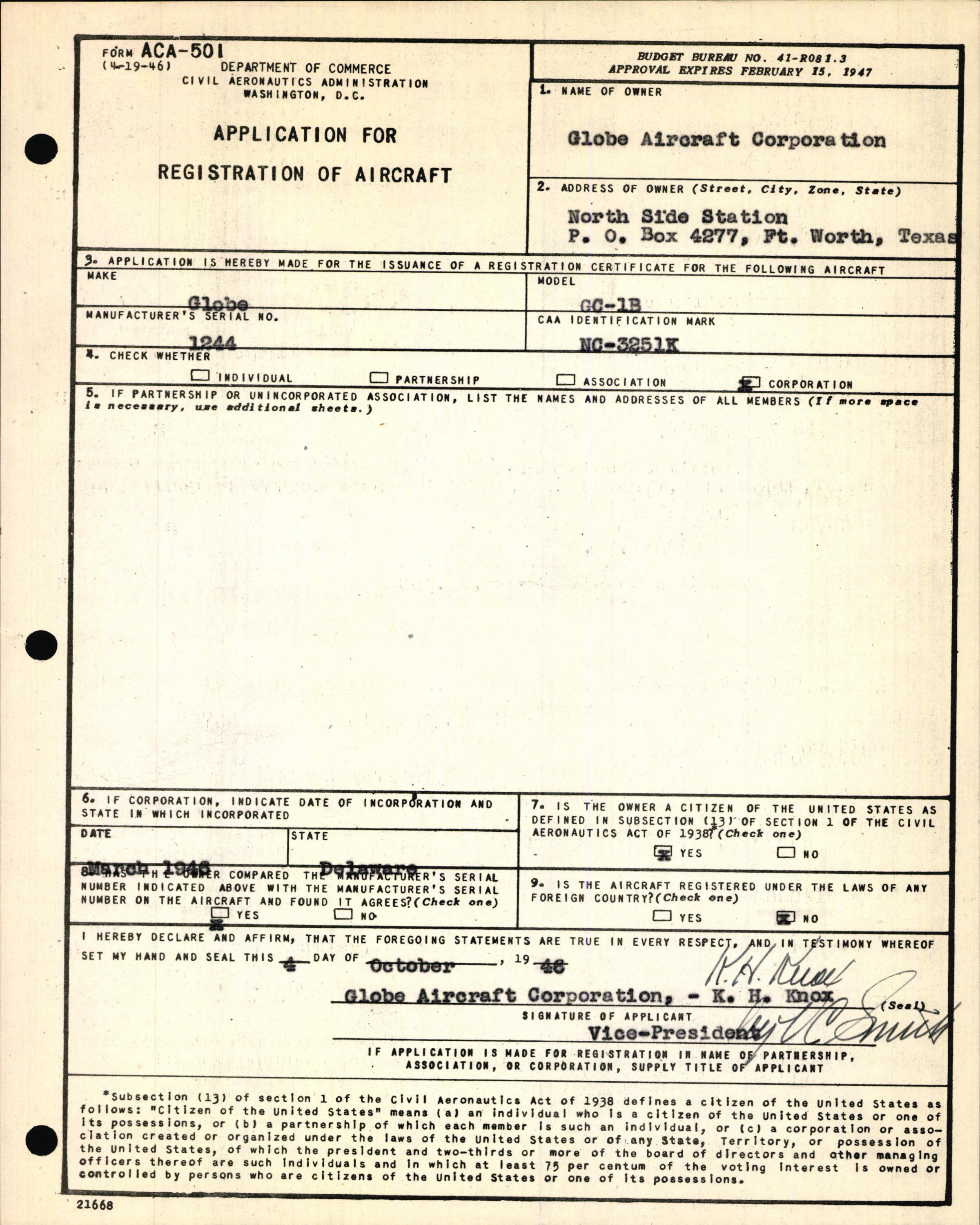 Sample page 5 from AirCorps Library document: Technical Information for Serial Number 1244