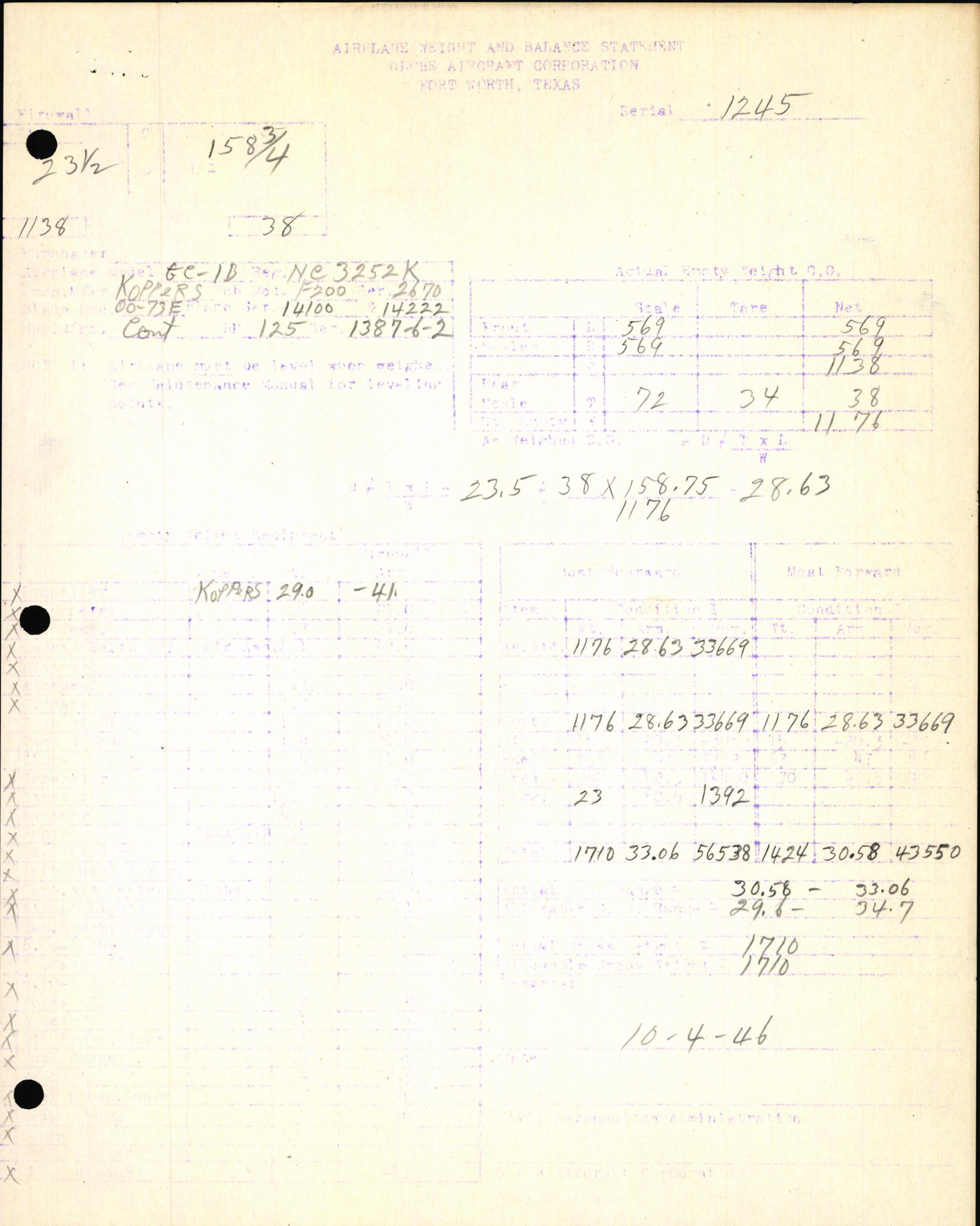Sample page 7 from AirCorps Library document: Technical Information for Serial Number 1245
