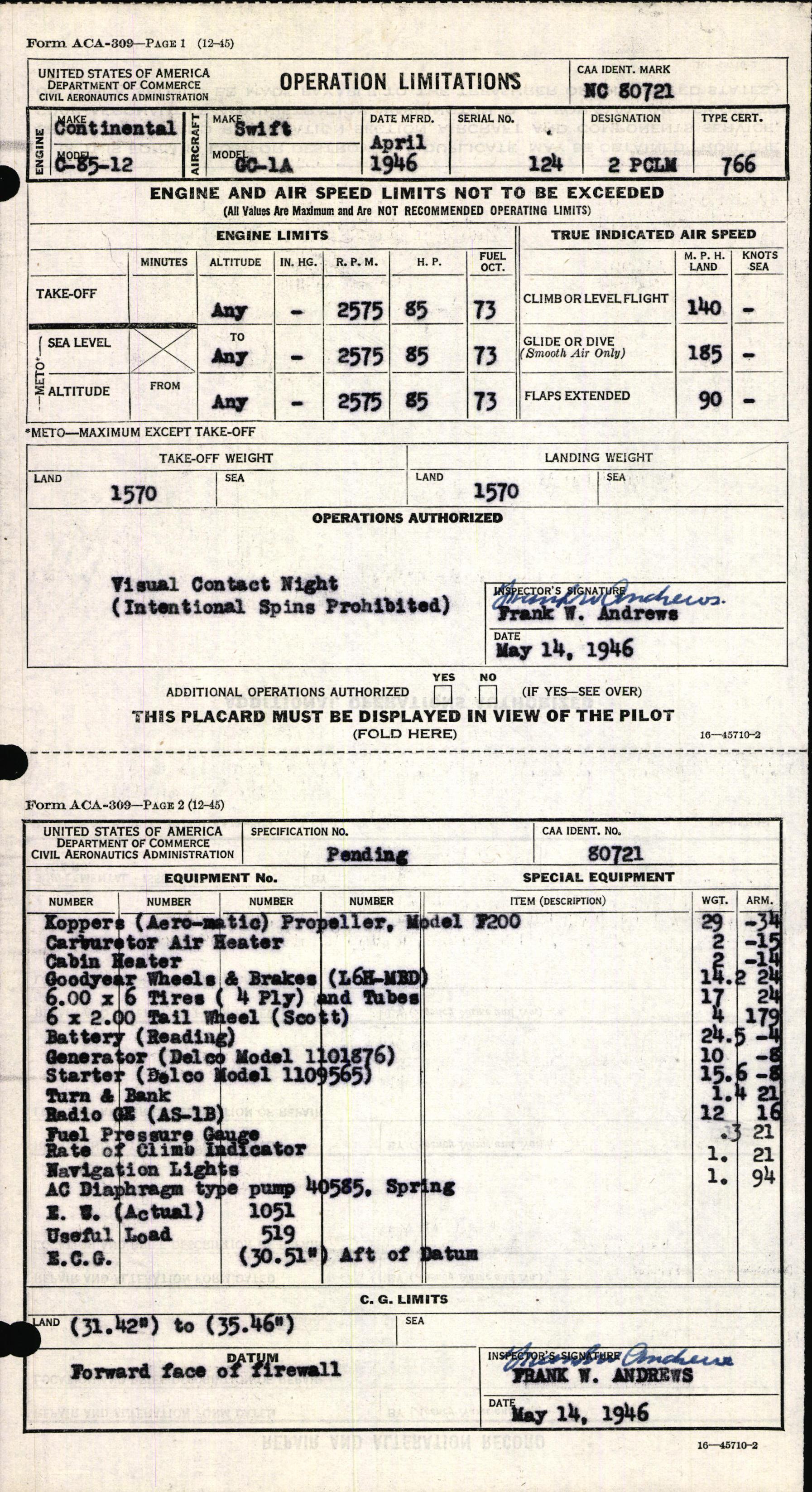 Sample page 7 from AirCorps Library document: Technical Information for Serial Number 124