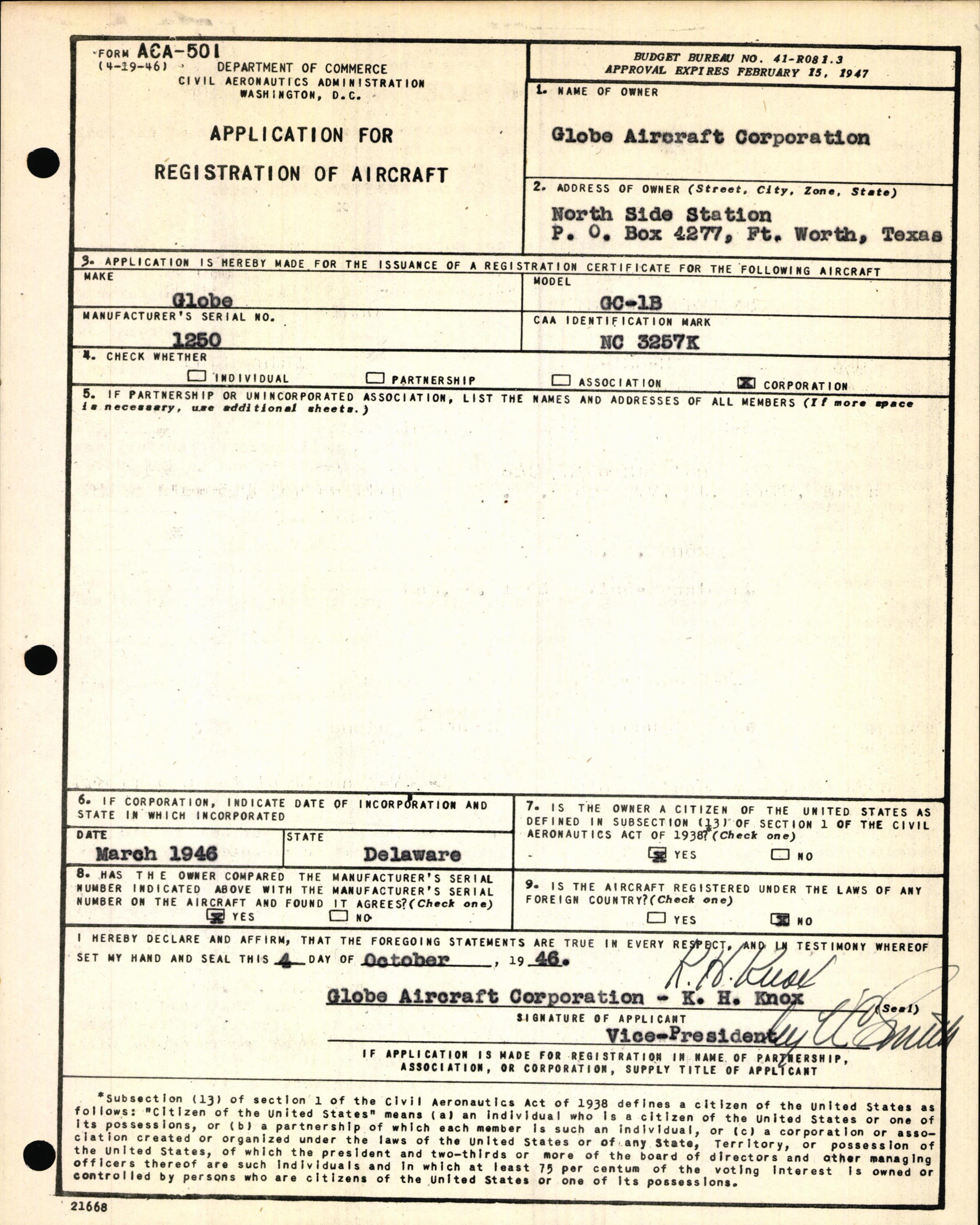 Sample page 5 from AirCorps Library document: Technical Information for Serial Number 1250