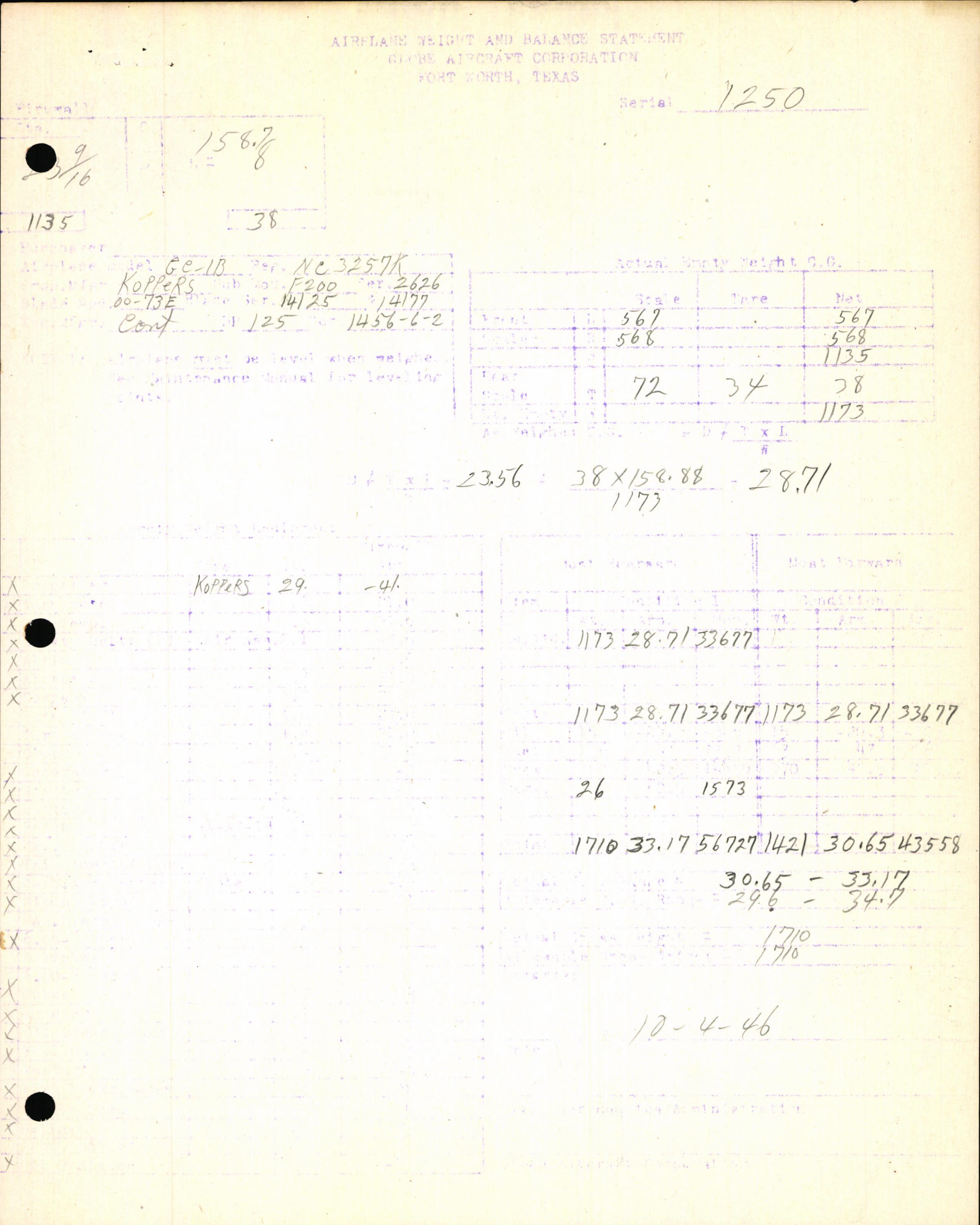 Sample page 7 from AirCorps Library document: Technical Information for Serial Number 1250