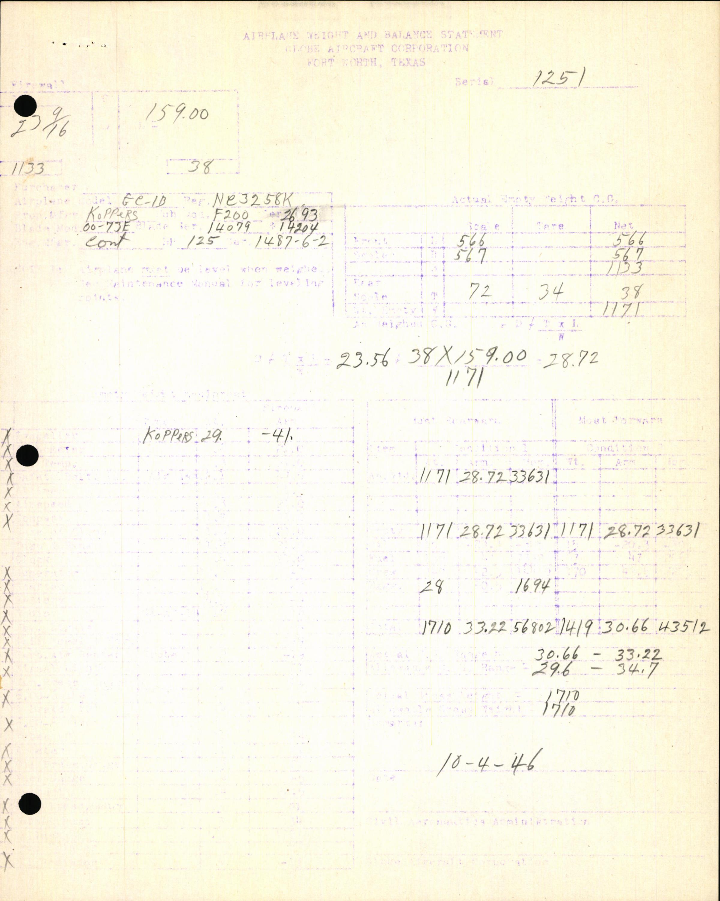 Sample page 7 from AirCorps Library document: Technical Information for Serial Number 1251