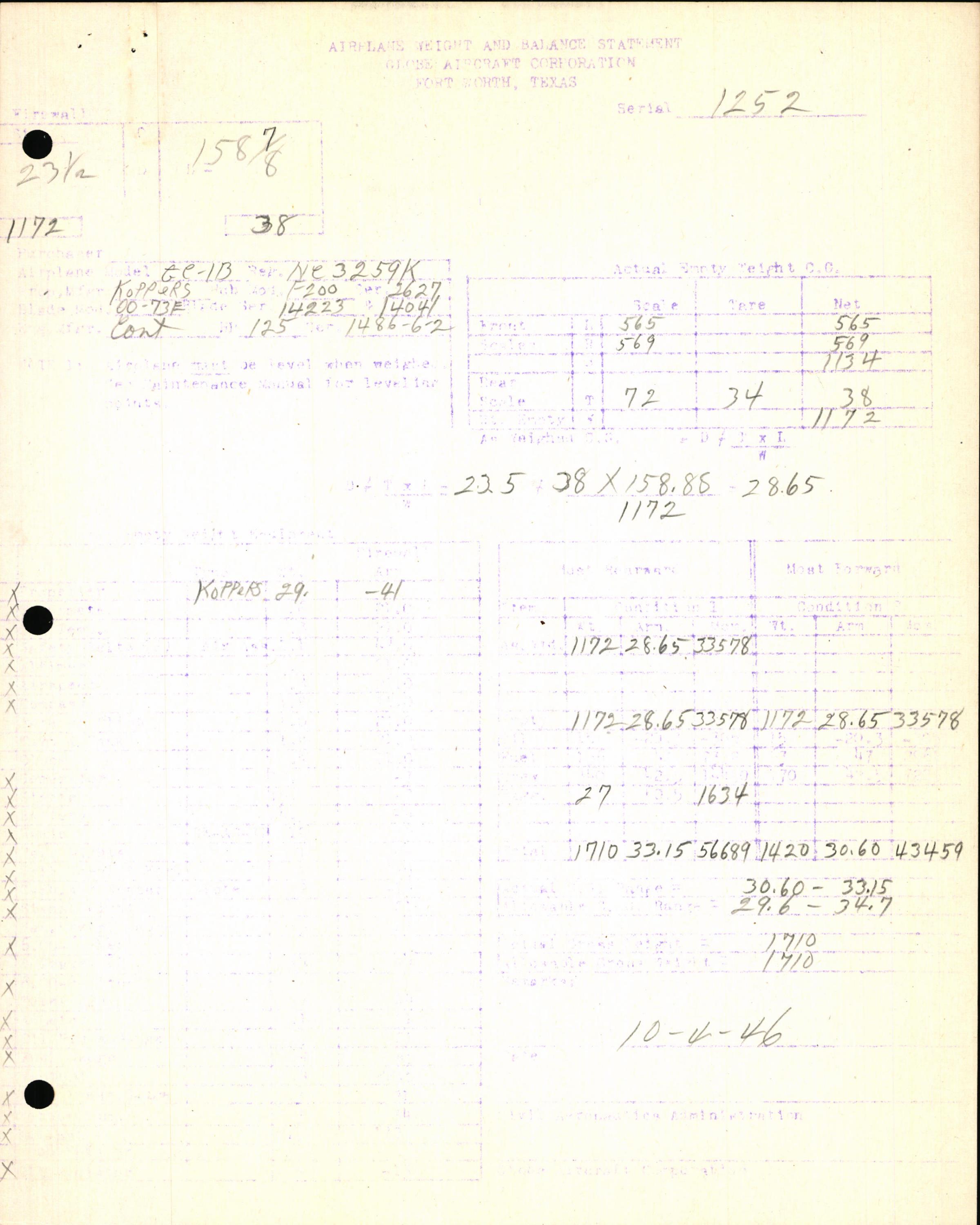 Sample page 7 from AirCorps Library document: Technical Information for Serial Number 1252
