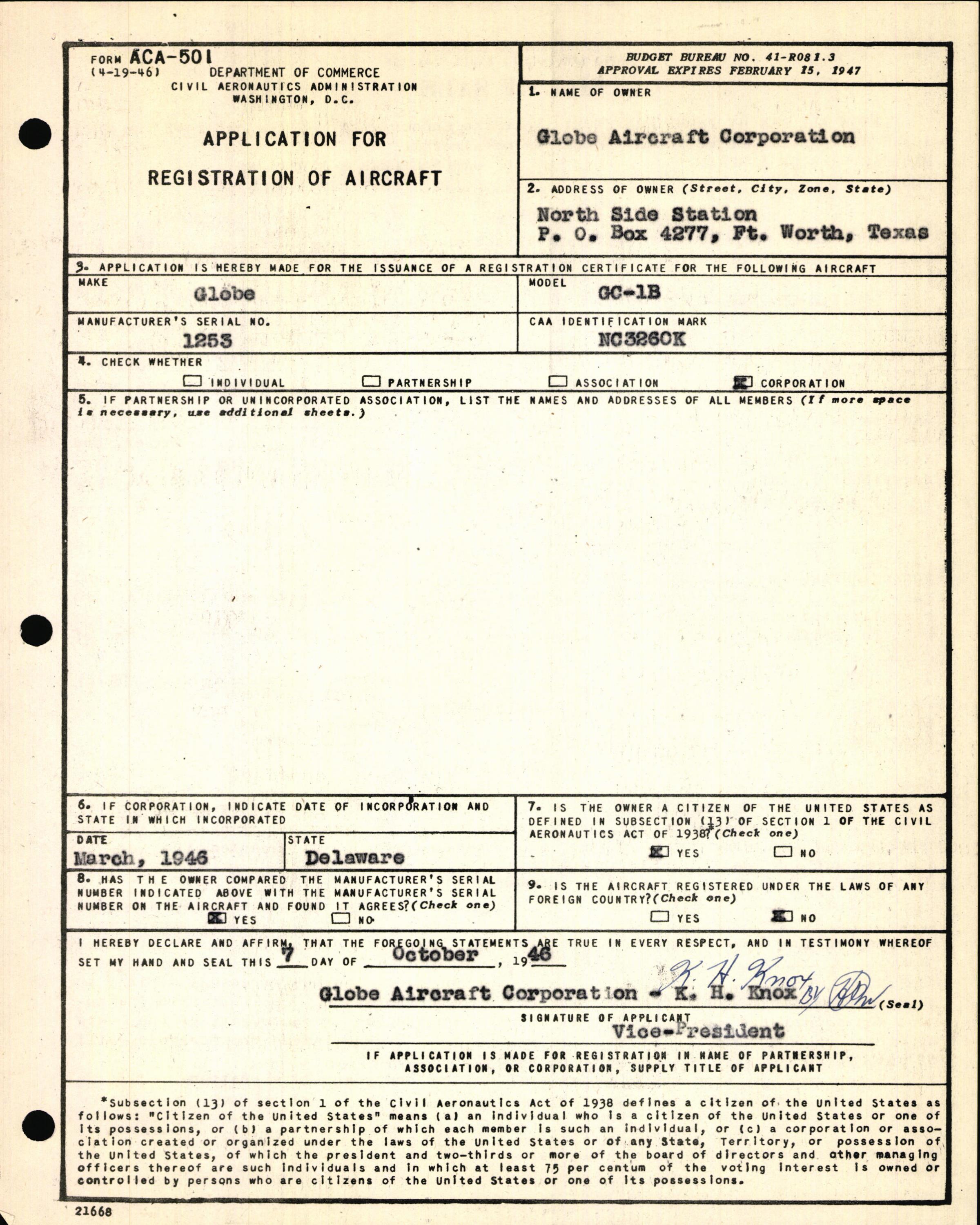 Sample page 5 from AirCorps Library document: Technical Information for Serial Number 1253