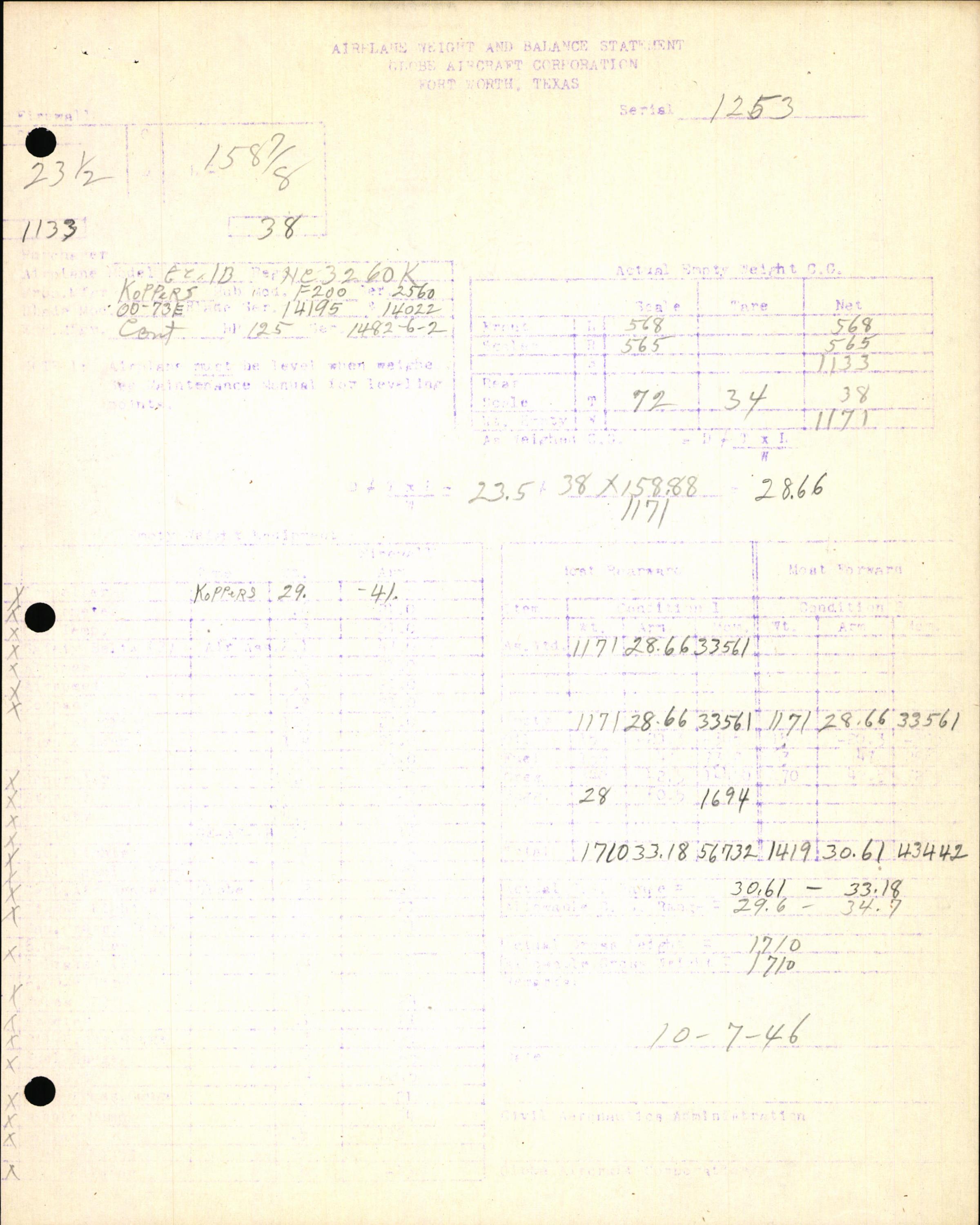 Sample page 7 from AirCorps Library document: Technical Information for Serial Number 1253