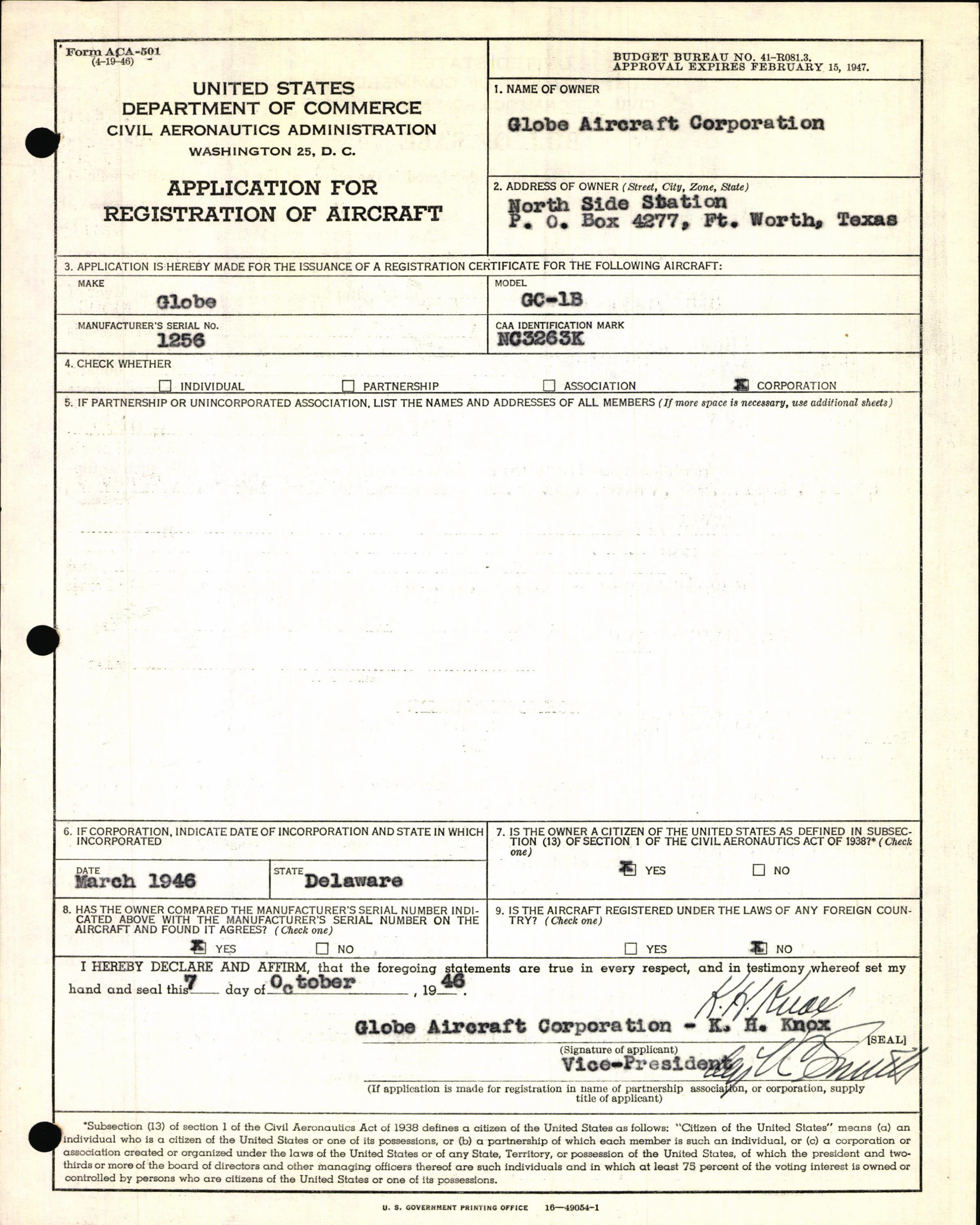 Sample page 5 from AirCorps Library document: Technical Information for Serial Number 1256