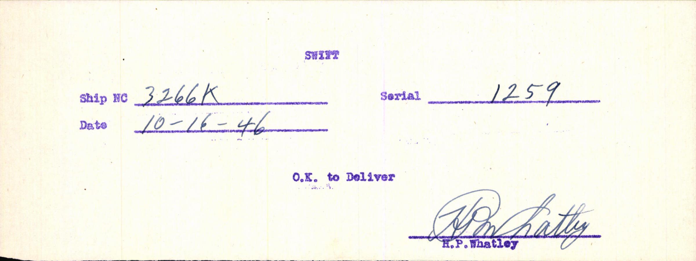 Sample page 3 from AirCorps Library document: Technical Information for Serial Number 1259