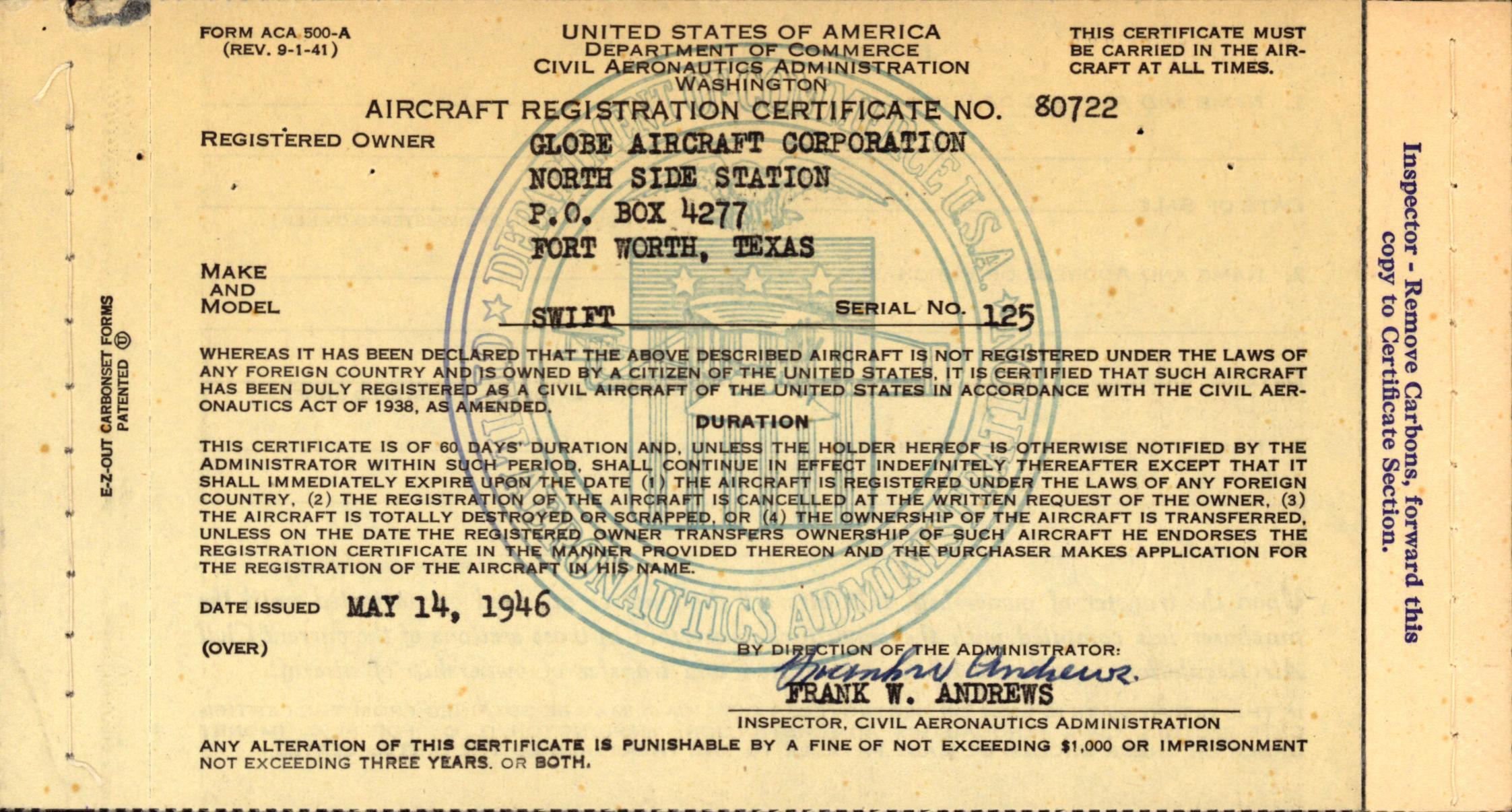 Sample page 5 from AirCorps Library document: Technical Information for Serial Number 125