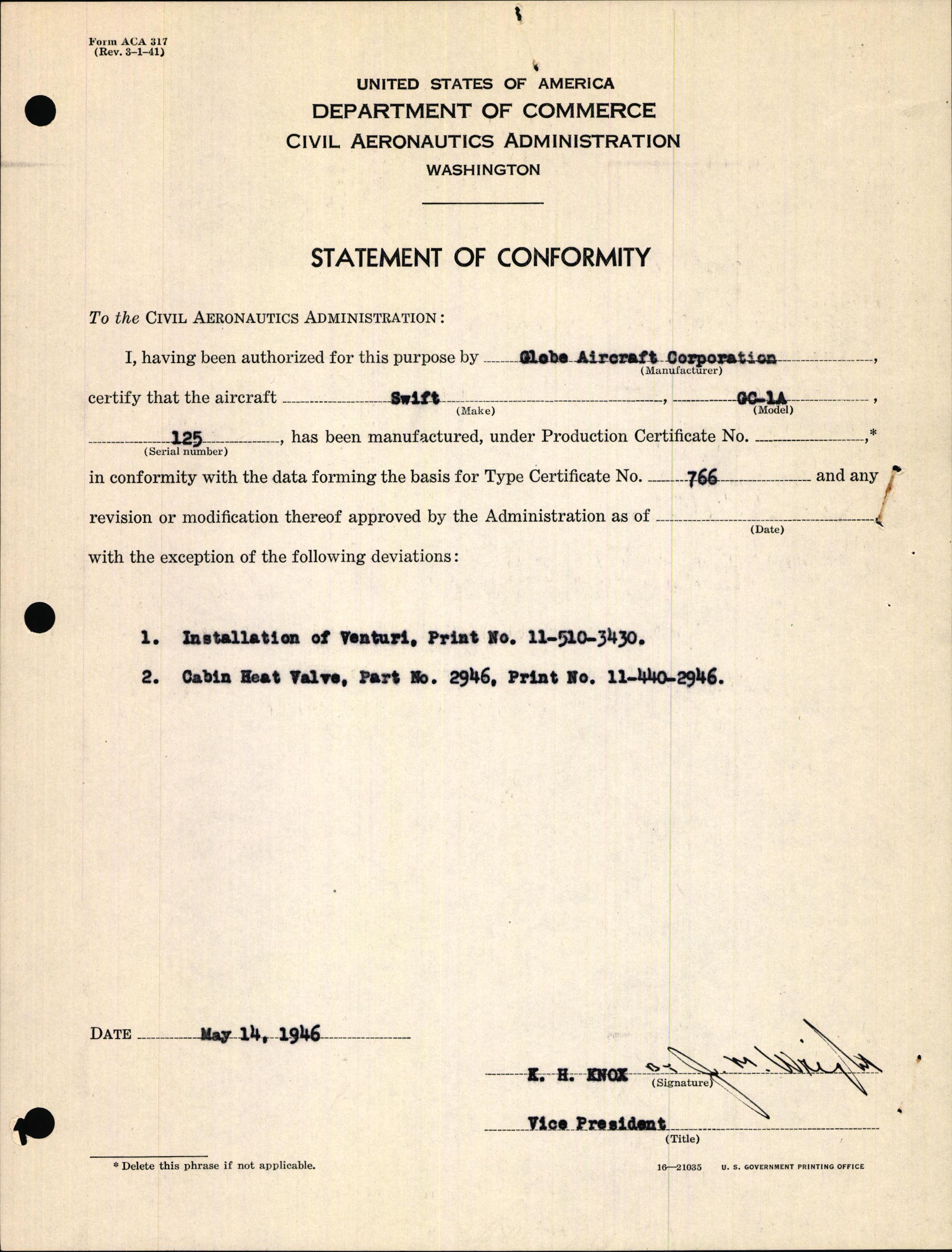 Sample page 7 from AirCorps Library document: Technical Information for Serial Number 125