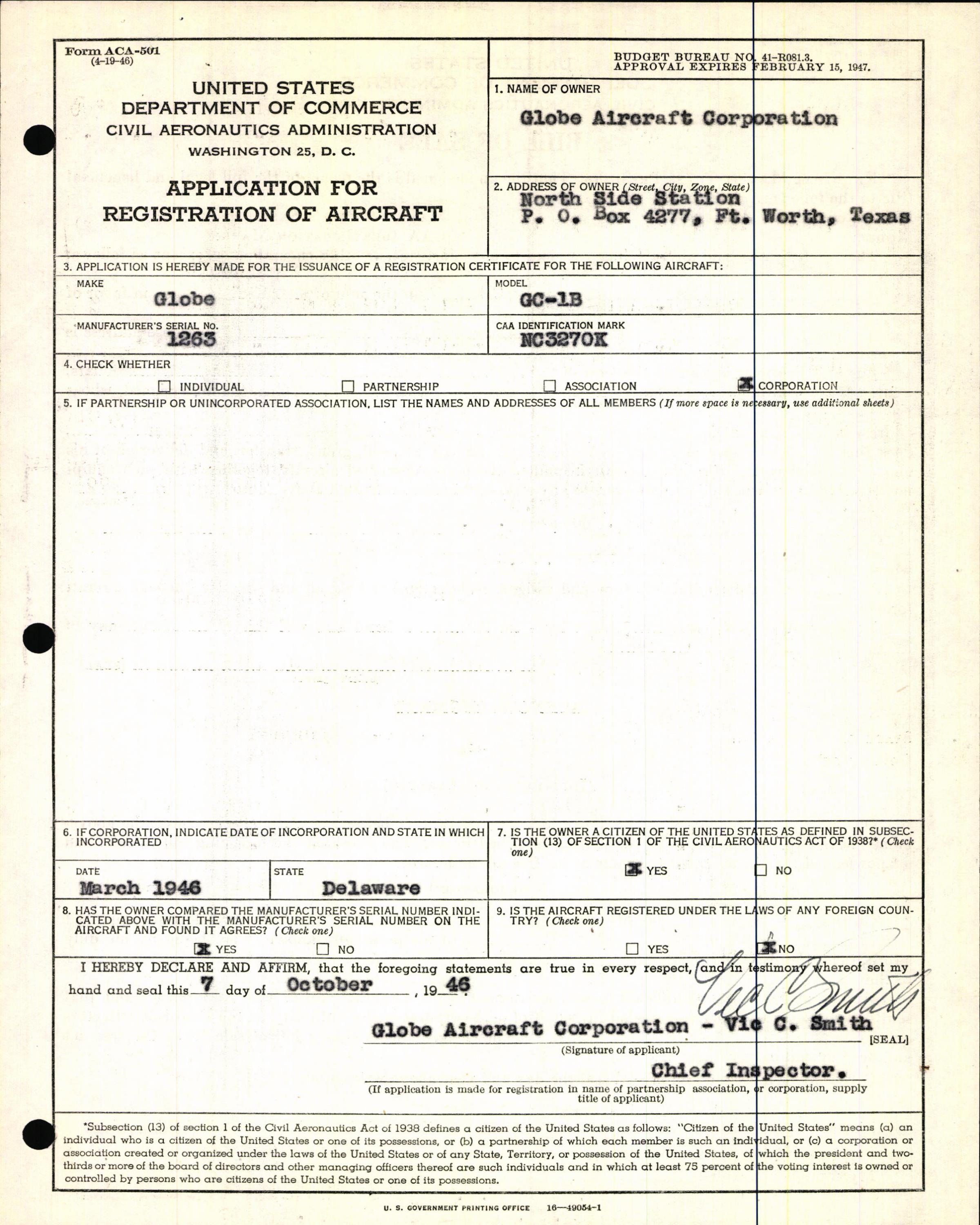 Sample page 5 from AirCorps Library document: Technical Information for Serial Number 1263