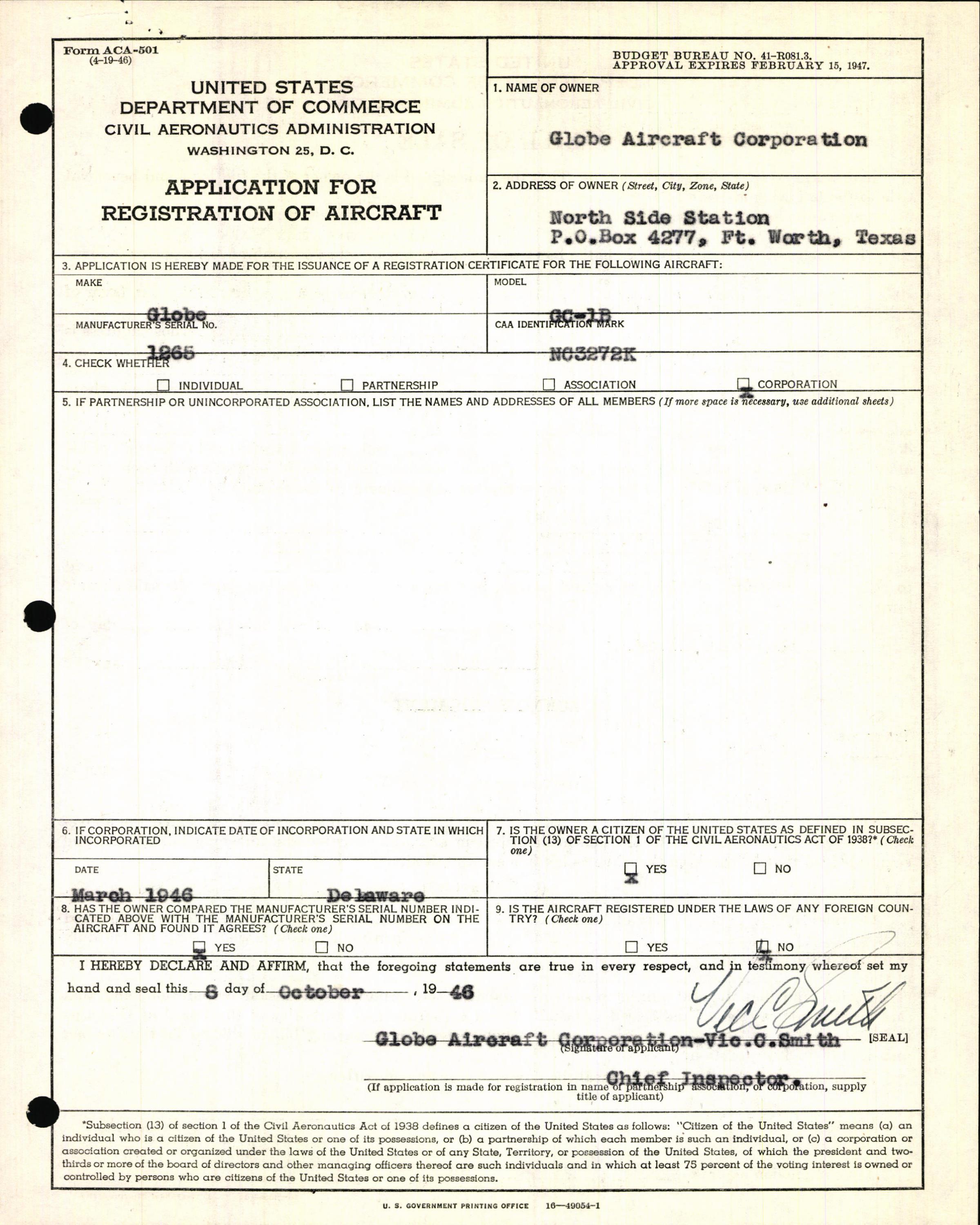 Sample page 5 from AirCorps Library document: Technical Information for Serial Number 1265