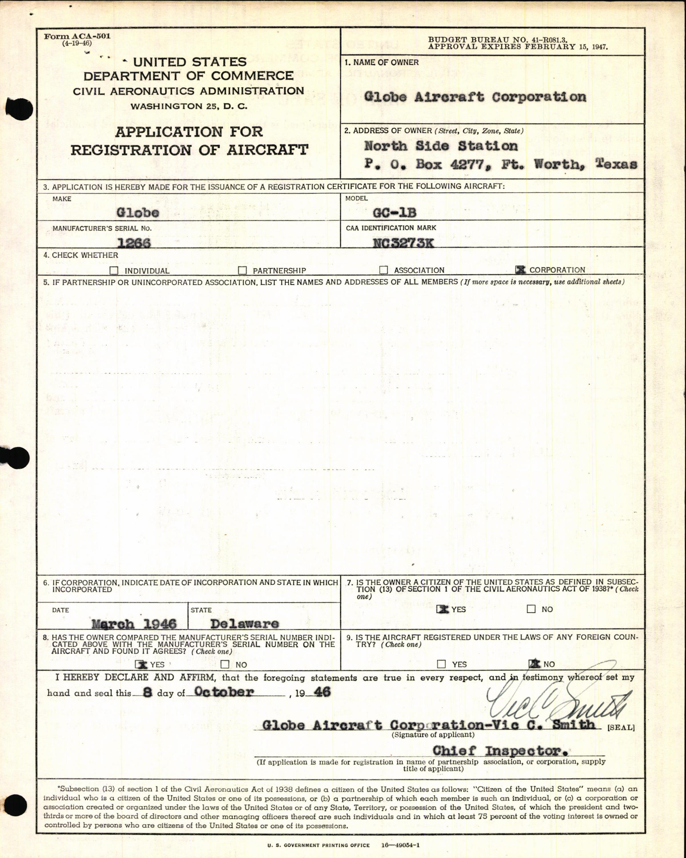 Sample page 5 from AirCorps Library document: Technical Information for Serial Number 1266