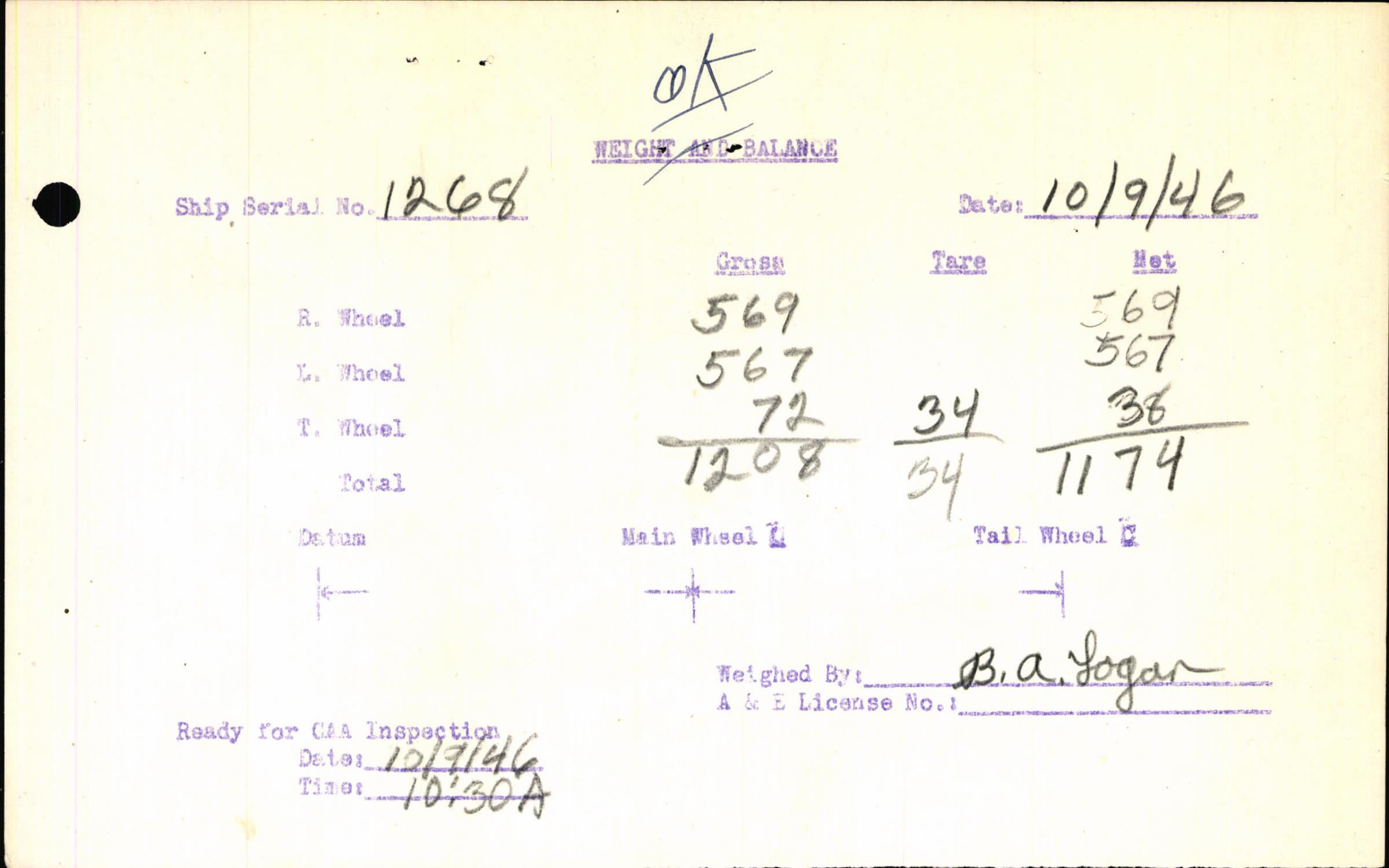 Sample page 3 from AirCorps Library document: Technical Information for Serial Number 1268