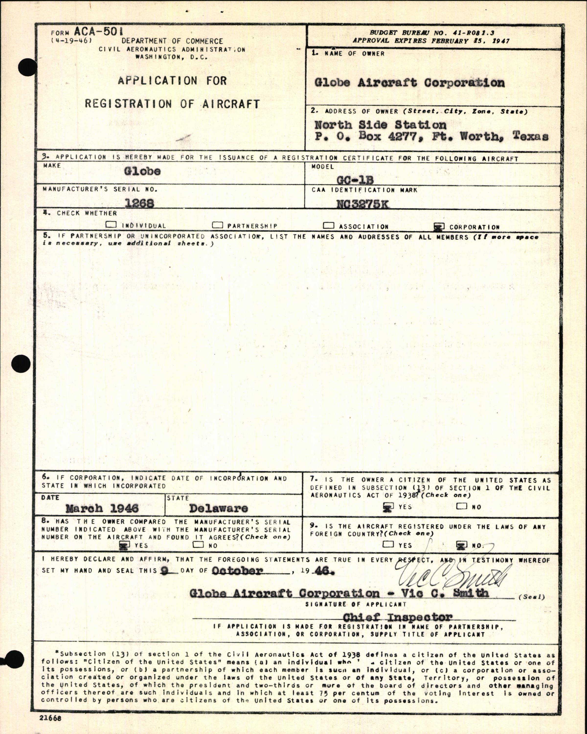 Sample page 7 from AirCorps Library document: Technical Information for Serial Number 1268