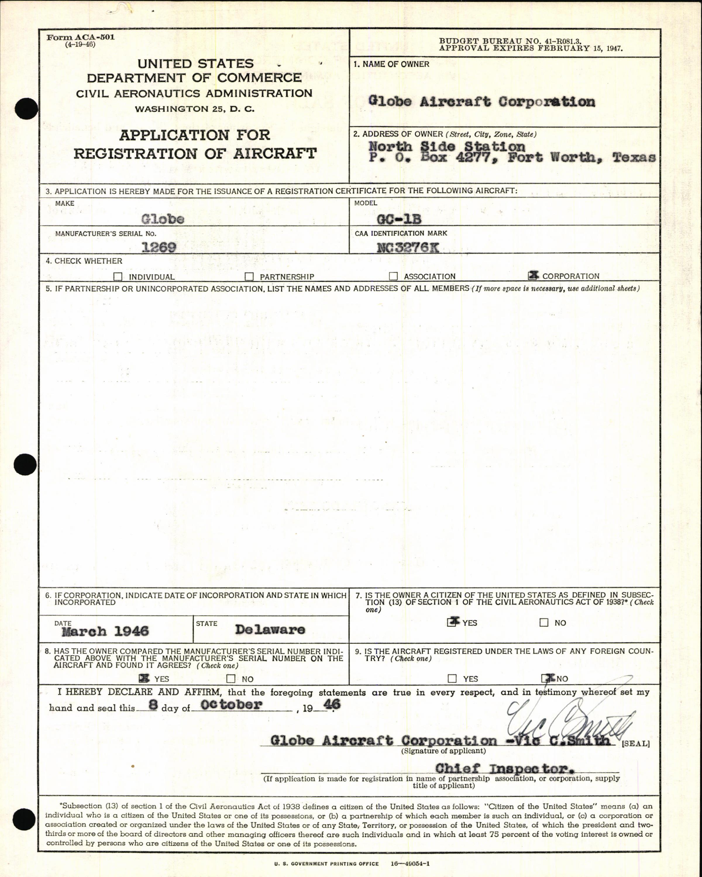 Sample page 7 from AirCorps Library document: Technical Information for Serial Number 1269