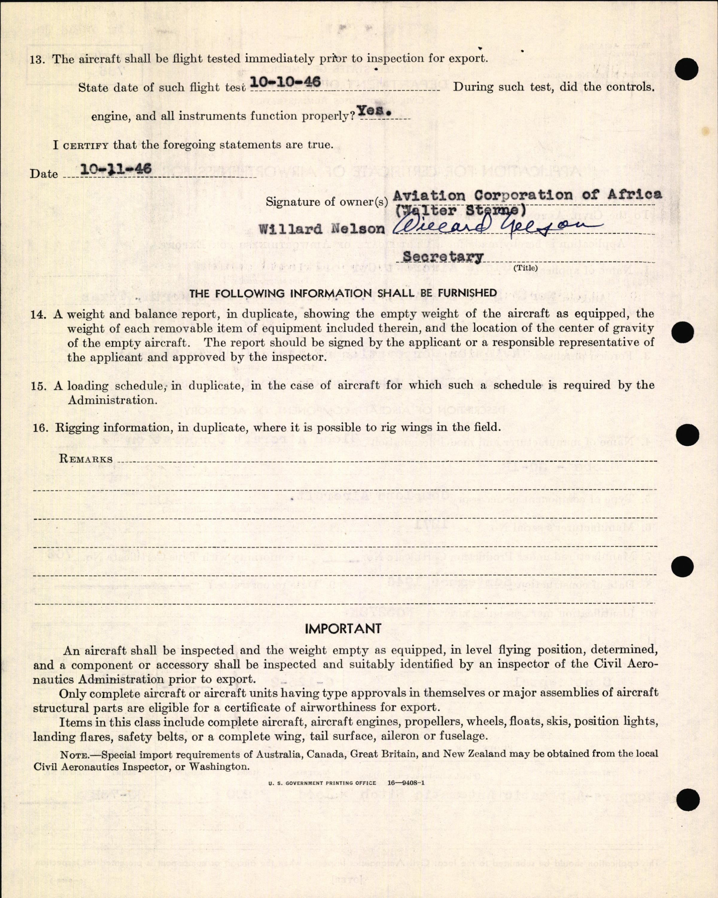 Sample page 6 from AirCorps Library document: Technical Information for Serial Number 1271
