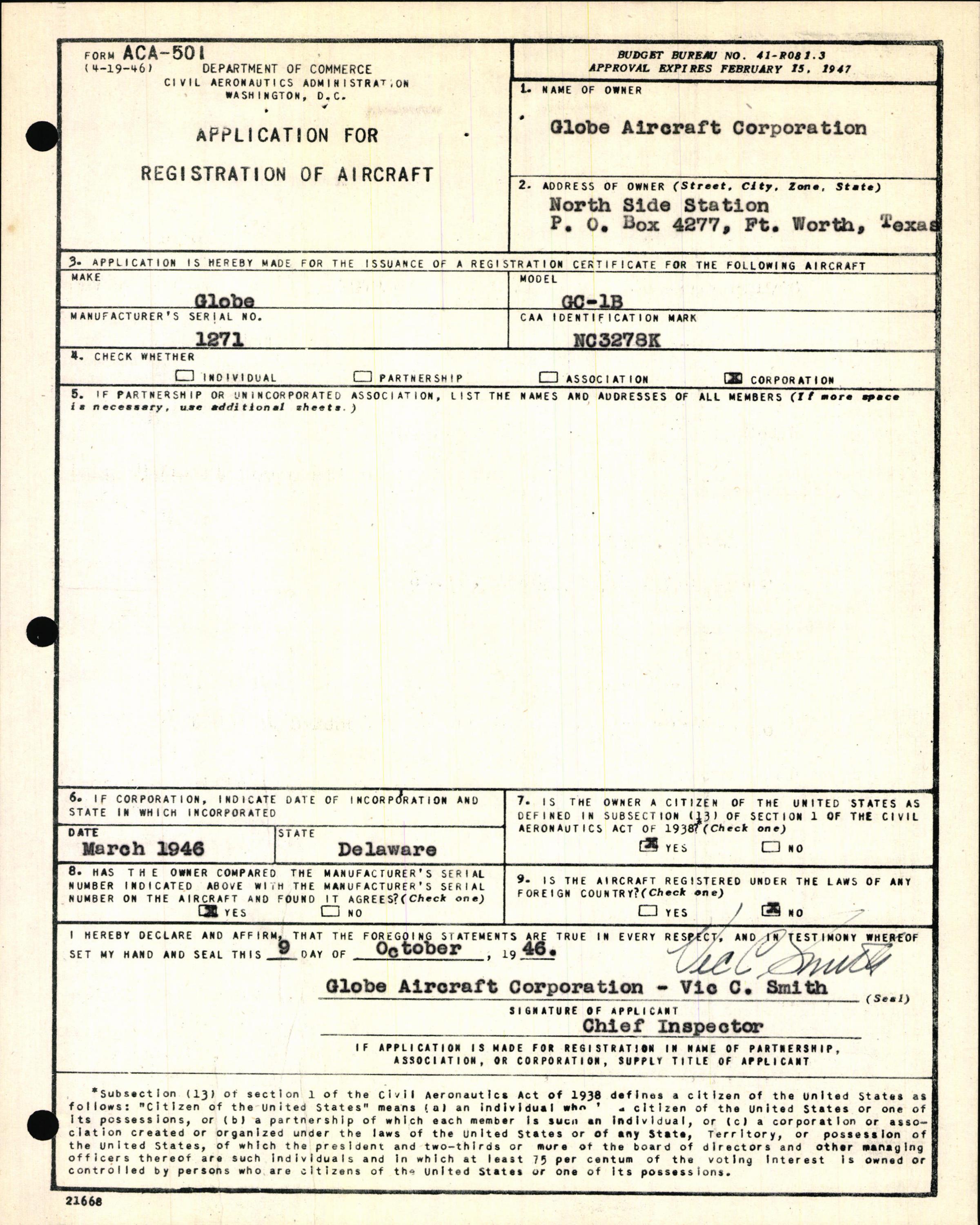 Sample page 7 from AirCorps Library document: Technical Information for Serial Number 1271